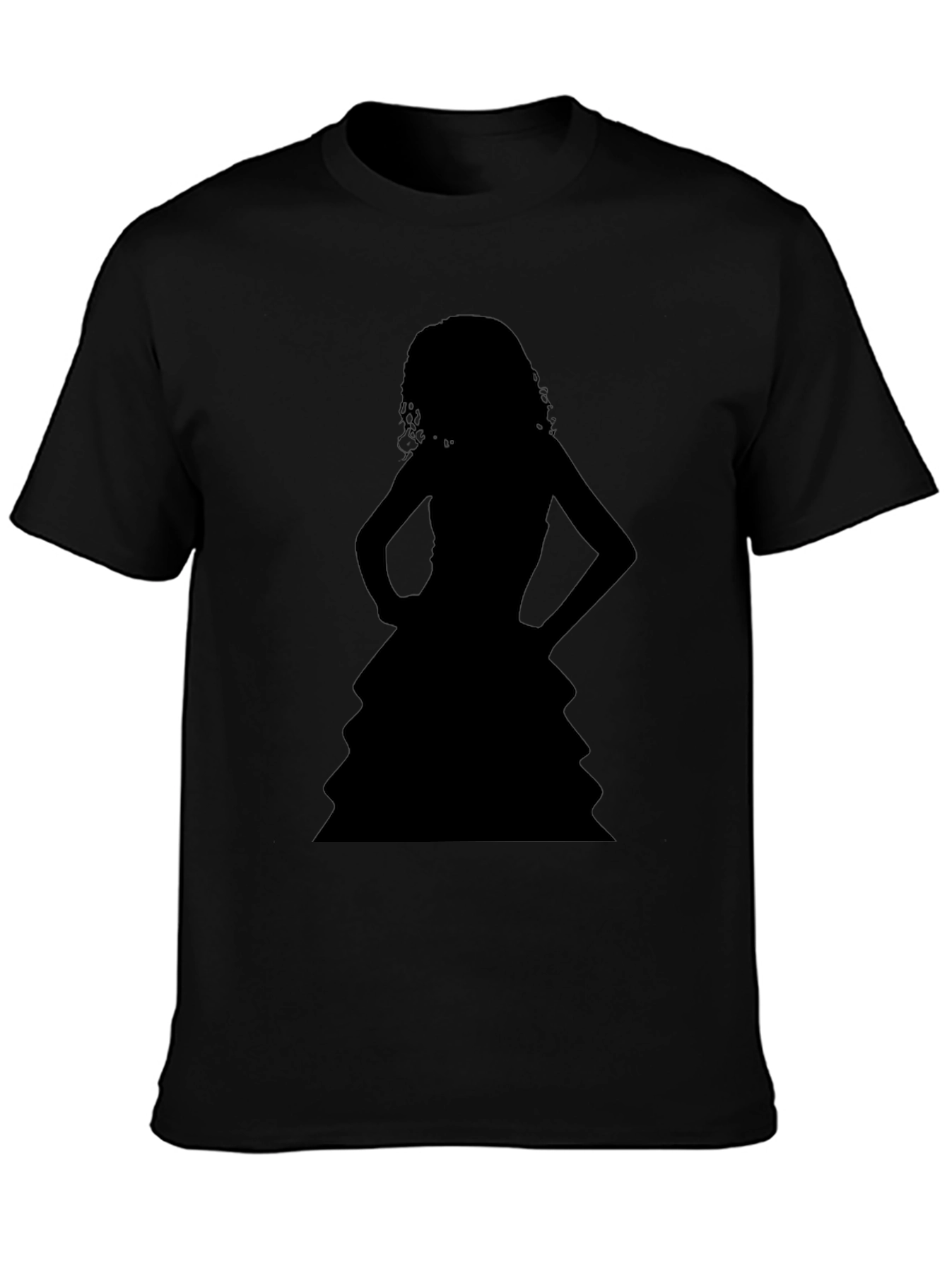 Silhouette Dress Graphic Black T-Shirt