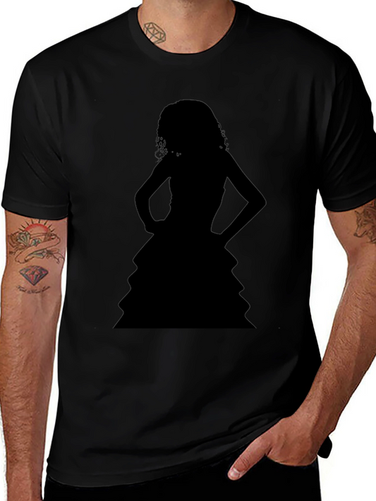 Silhouette Dress Graphic Black T-Shirt