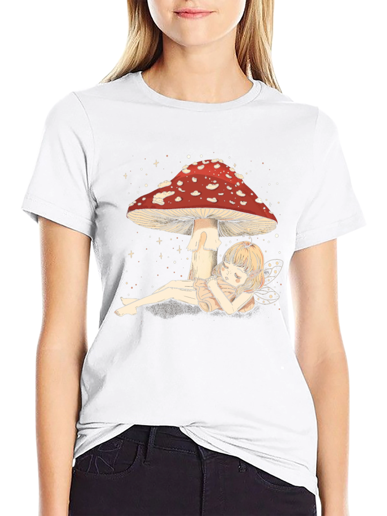 Mushroom Fairy Graphic Tee - Whimsical Comfort