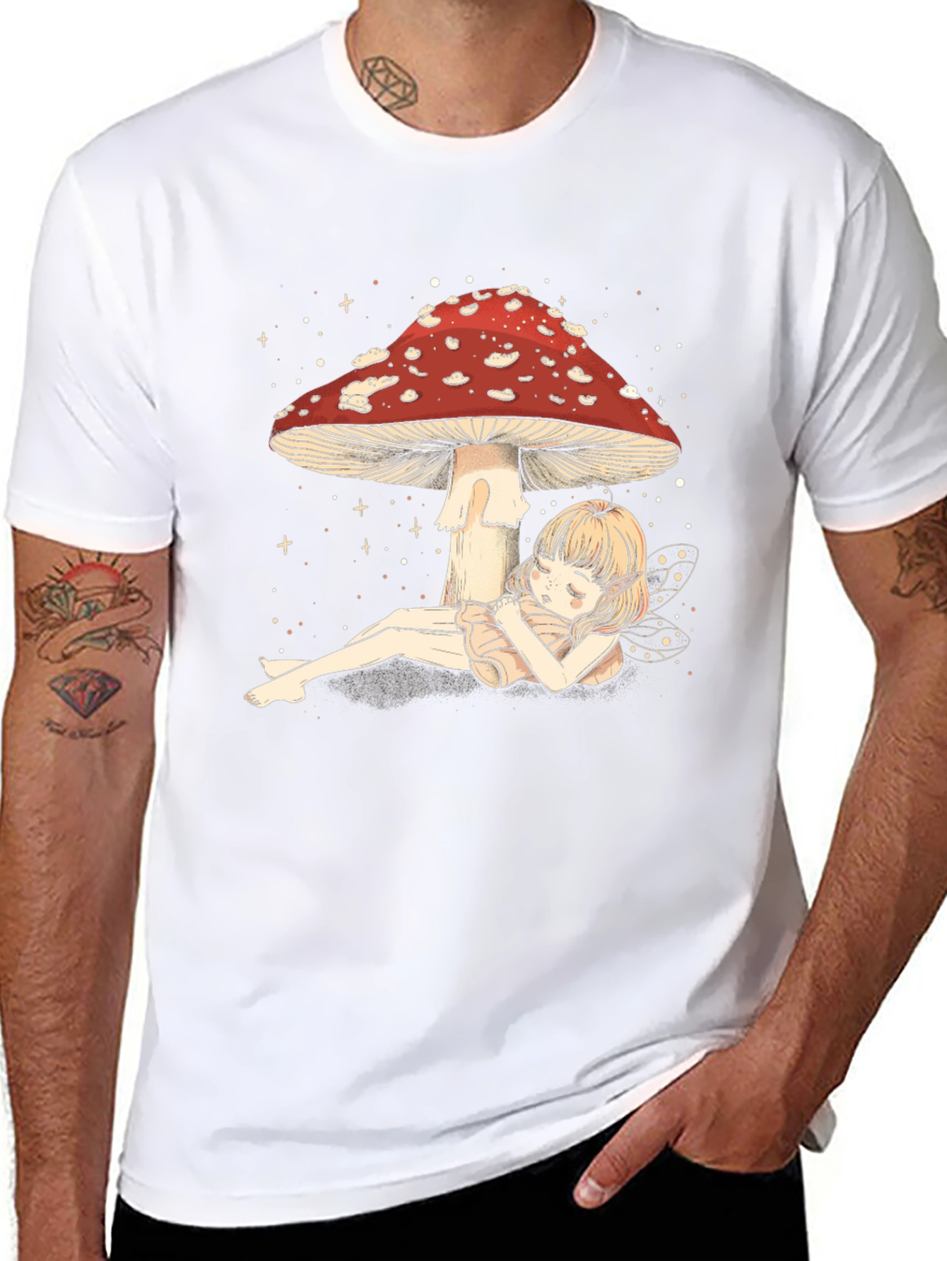 Mushroom Fairy Graphic Tee - Whimsical Comfort