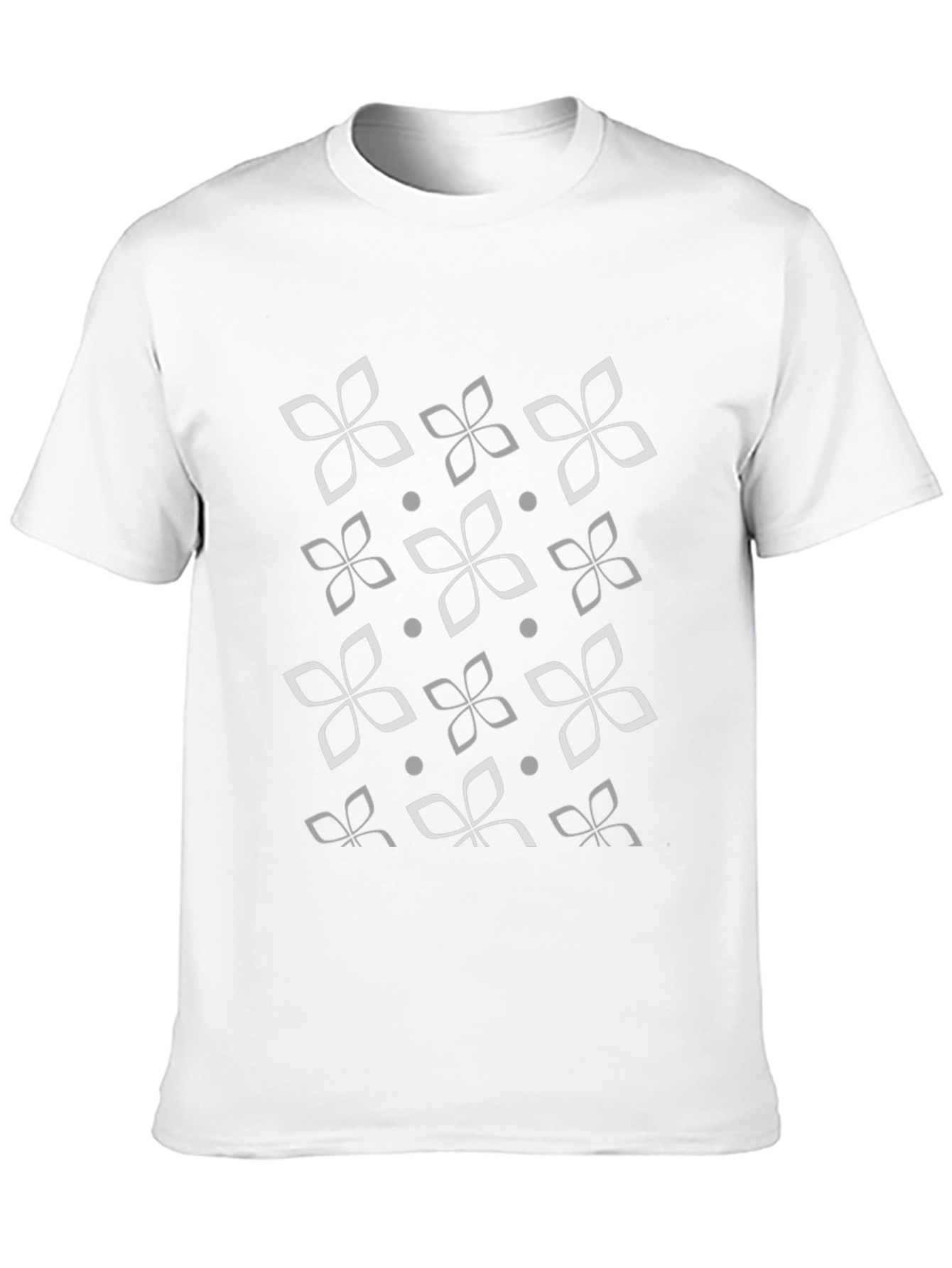 Black Floral Patterned Crew Neck T-Shirt