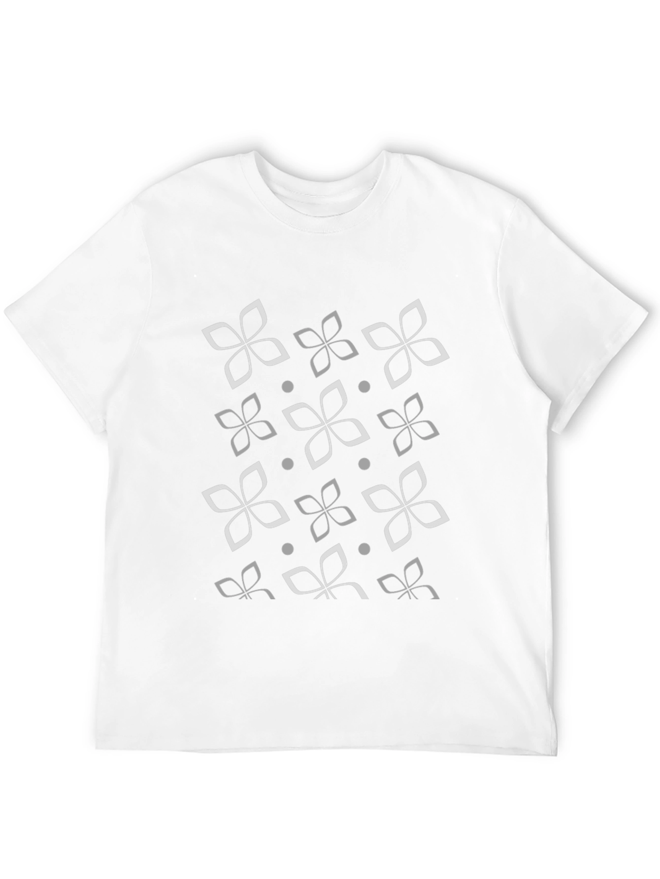 Black Floral Patterned Crew Neck T-Shirt