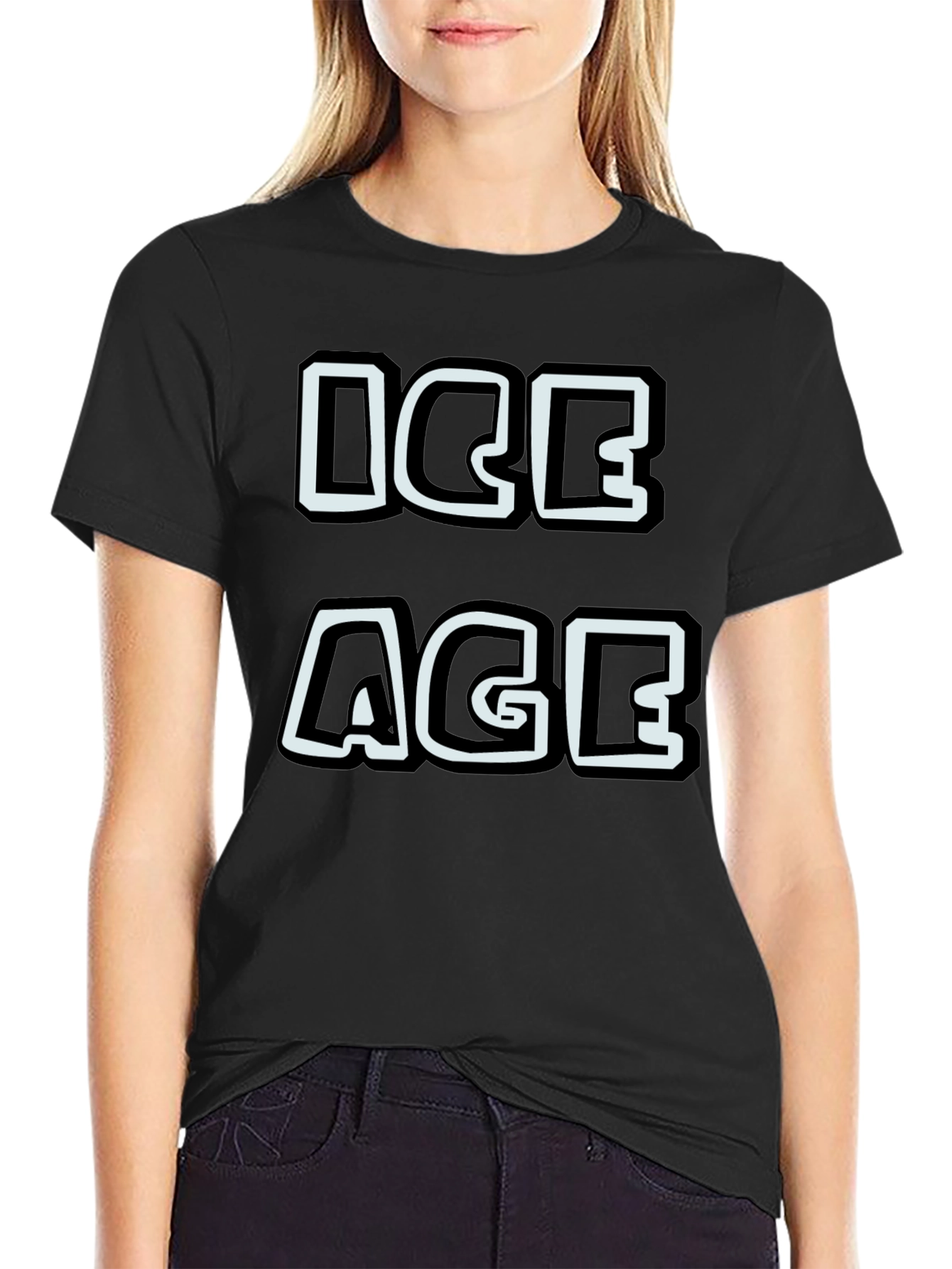 Ice Age Graphic Print Black T-Shirt