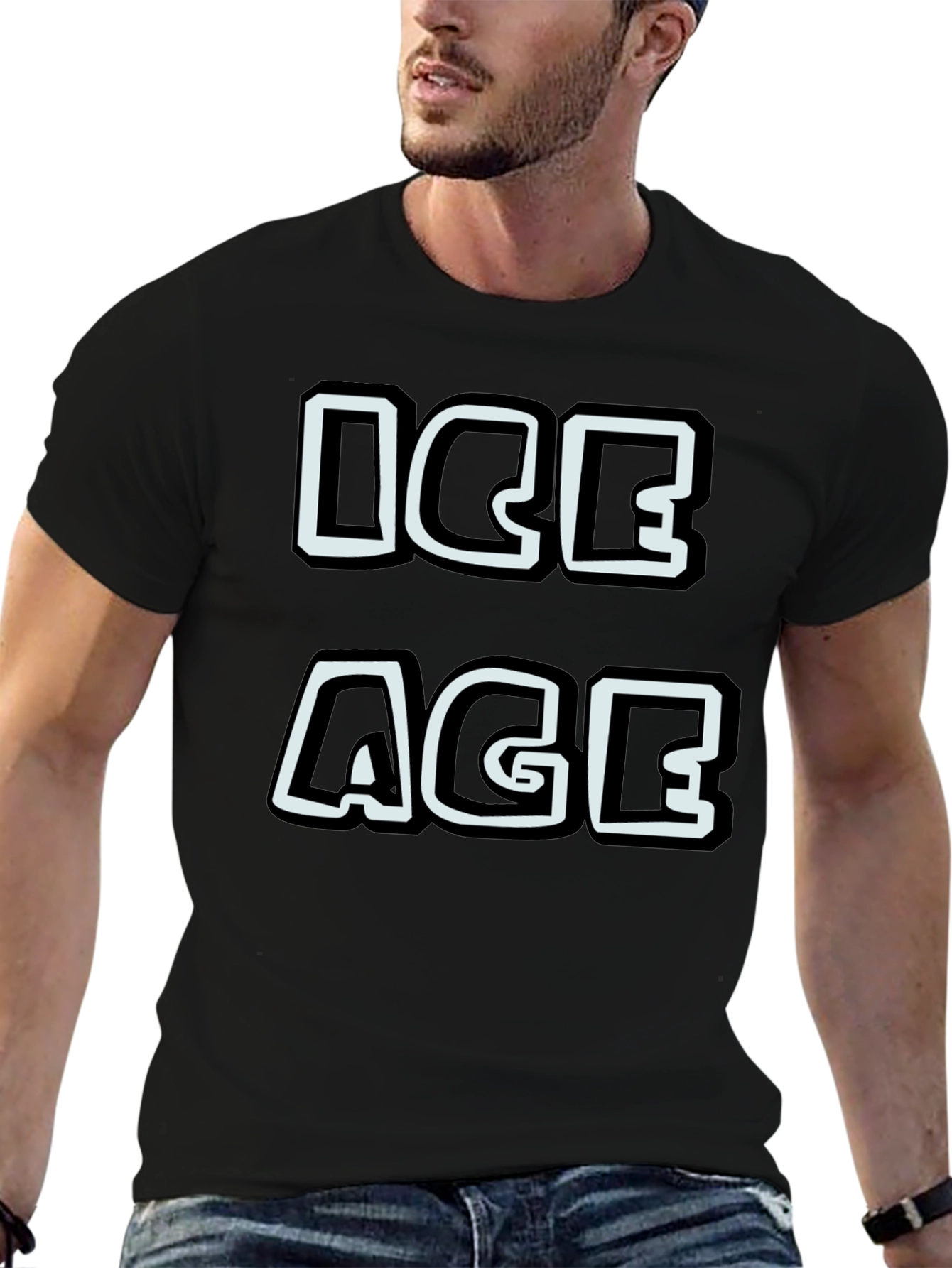 Ice Age Graphic Print Black T-Shirt