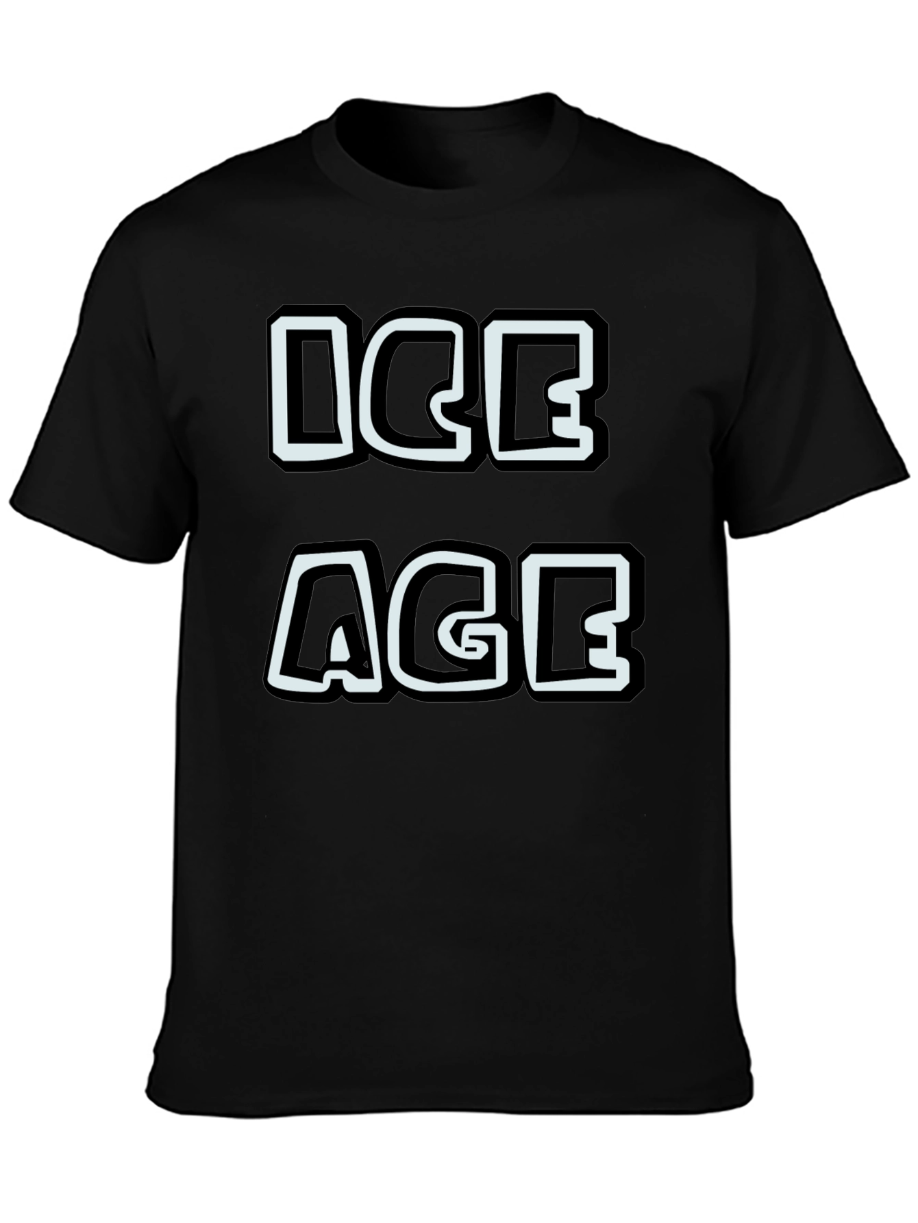 Ice Age Graphic Print Black T-Shirt