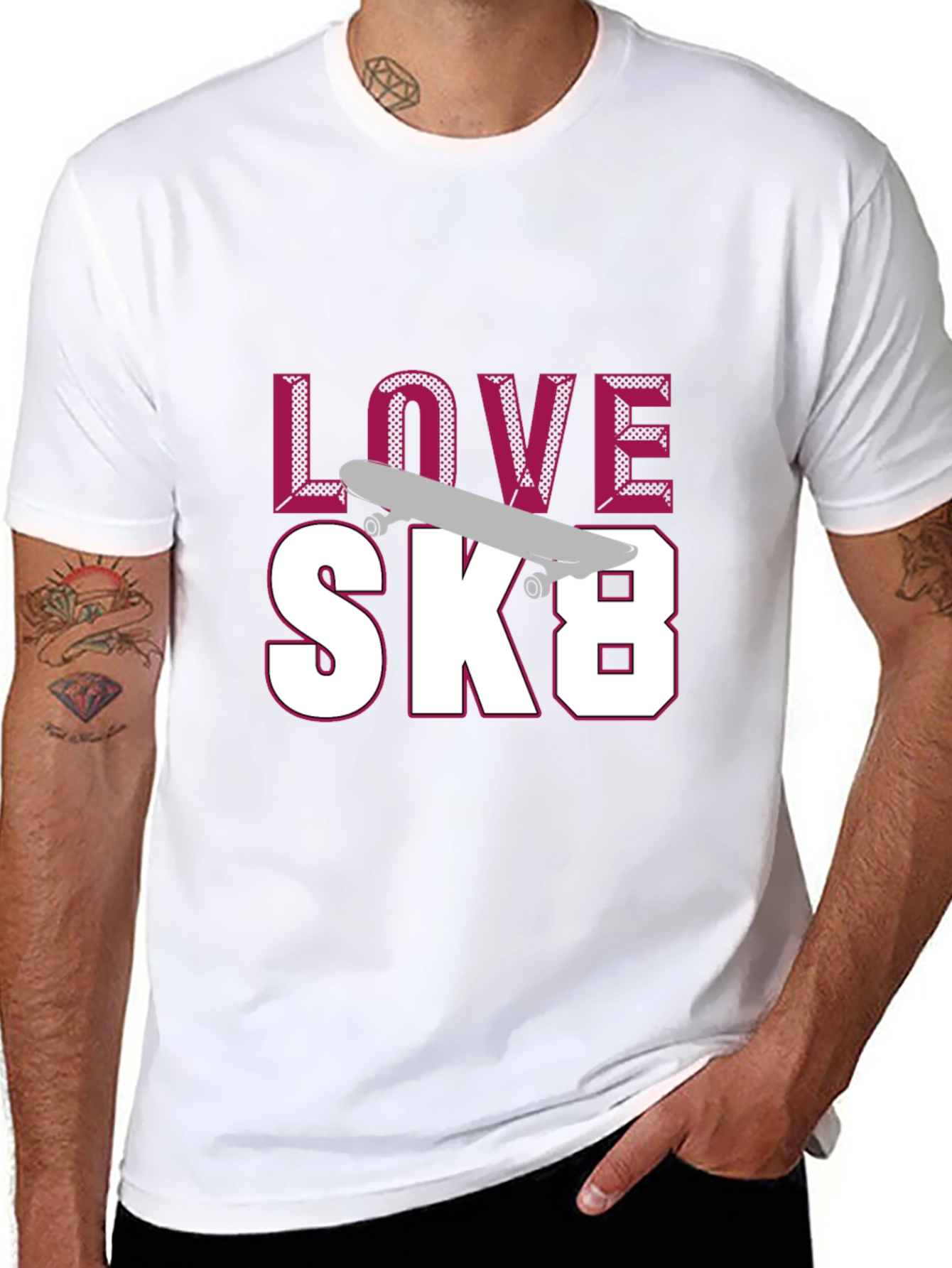Love SK8 T-Shirt - Skateboarding Apparel
