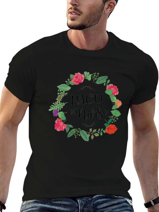 PACU Nurse Floral Wreath T-Shirt
