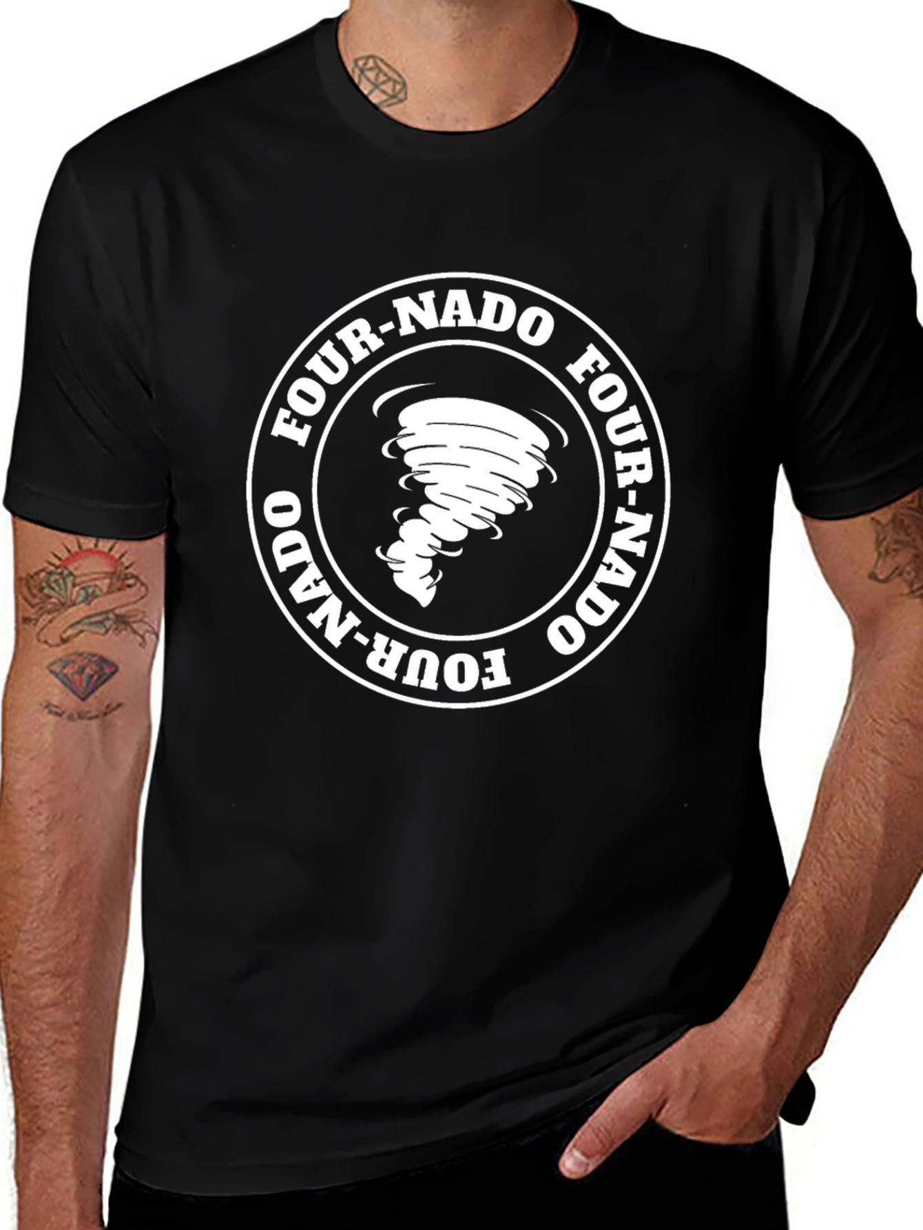 Four-Nado Graphic Black T-Shirt