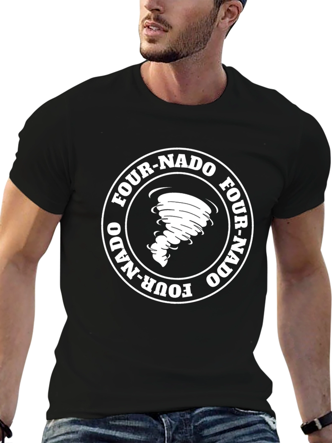 Four-Nado Graphic Black T-Shirt