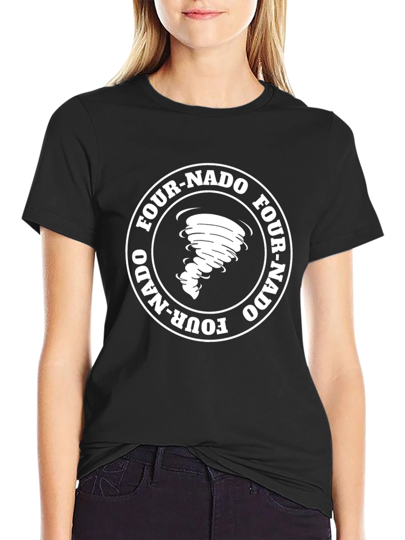 Four-Nado Graphic Black T-Shirt