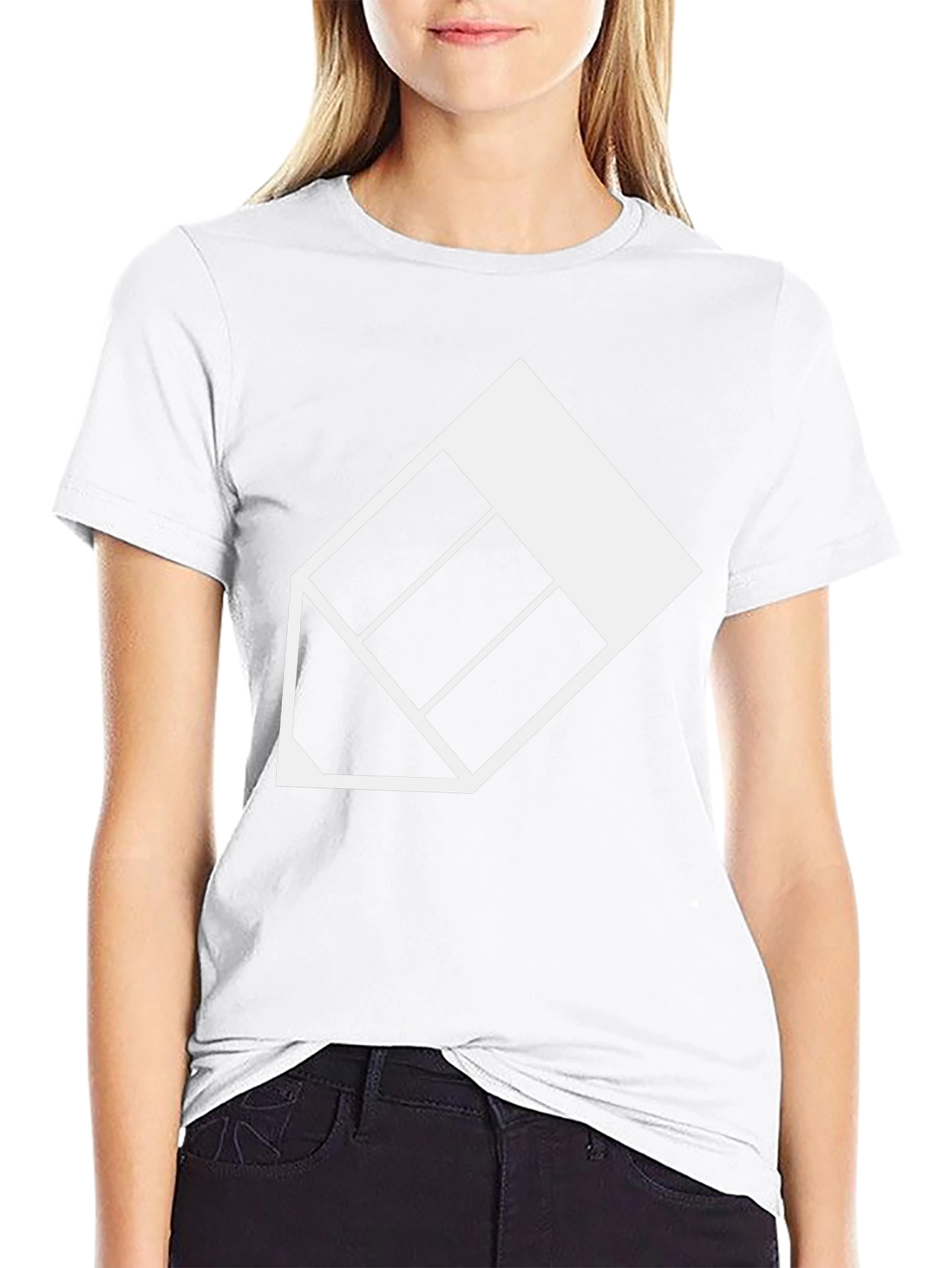 Modern Geometric Pencil Graphic Tee - Black