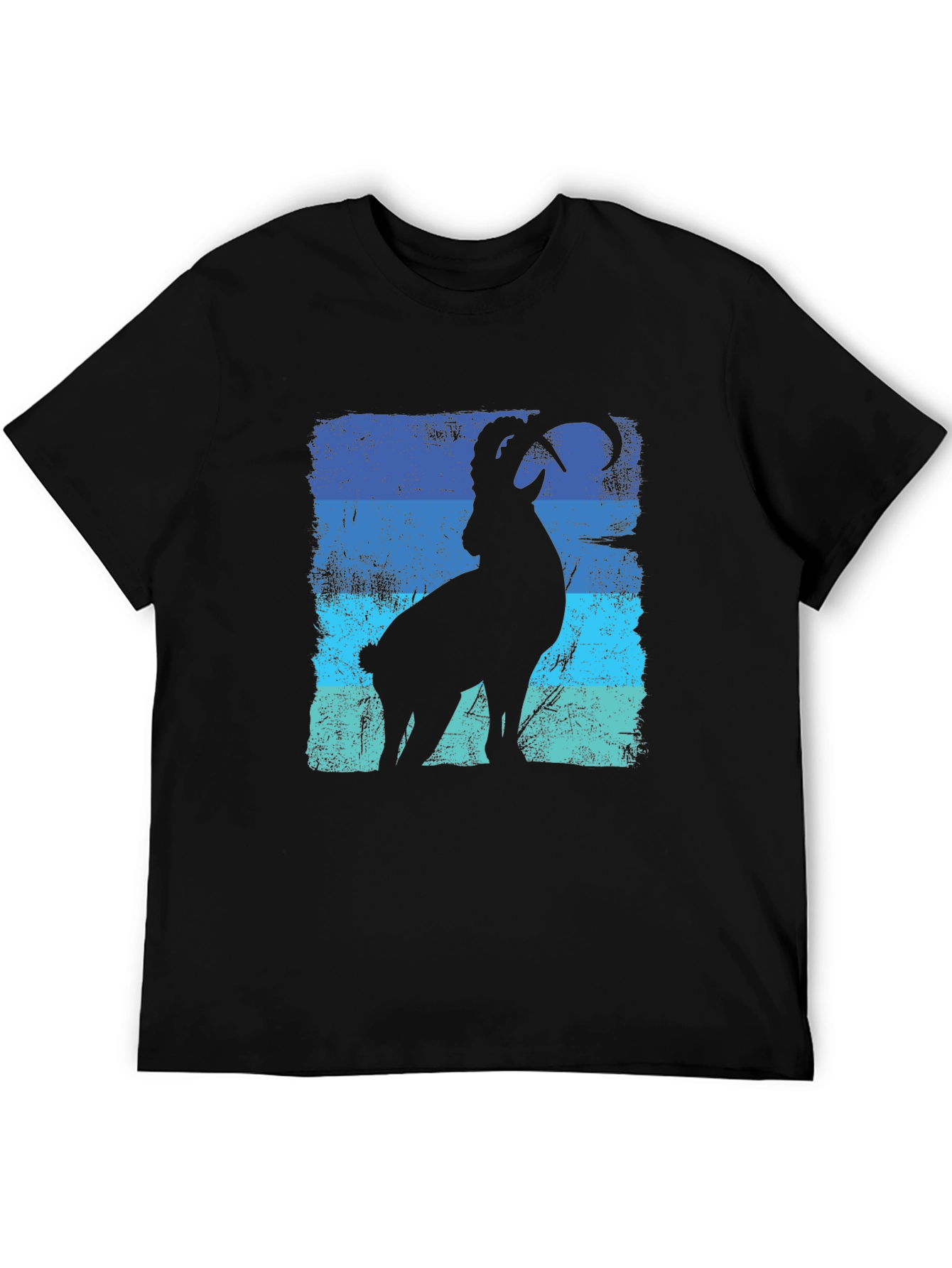 Mountain Goat Graphic T-Shirt - Blue Stripe