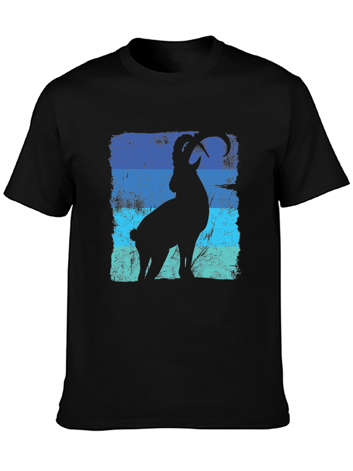 Mountain Goat Graphic T-Shirt - Blue Stripe