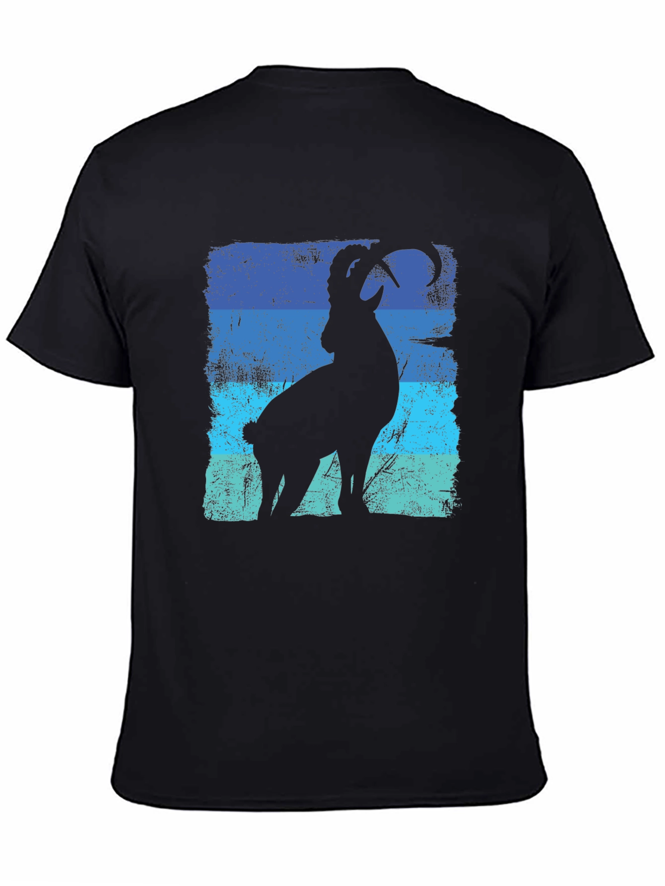 Mountain Goat Graphic T-Shirt - Blue Stripe