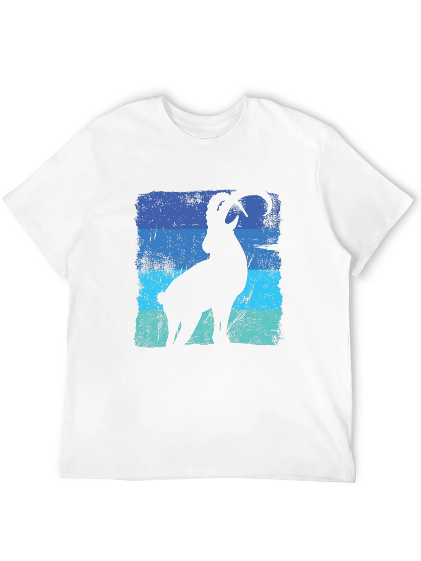Mountain Goat Graphic T-Shirt - Blue Stripe