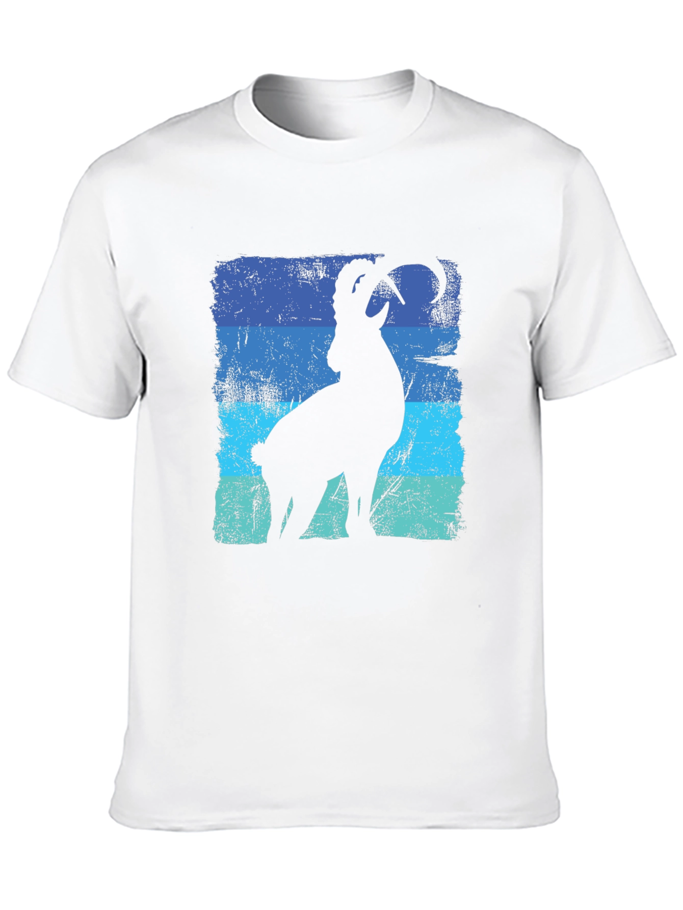 Mountain Goat Graphic T-Shirt - Blue Stripe