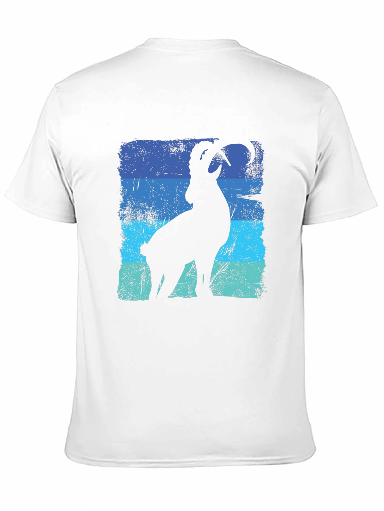 Mountain Goat Graphic T-Shirt - Blue Stripe