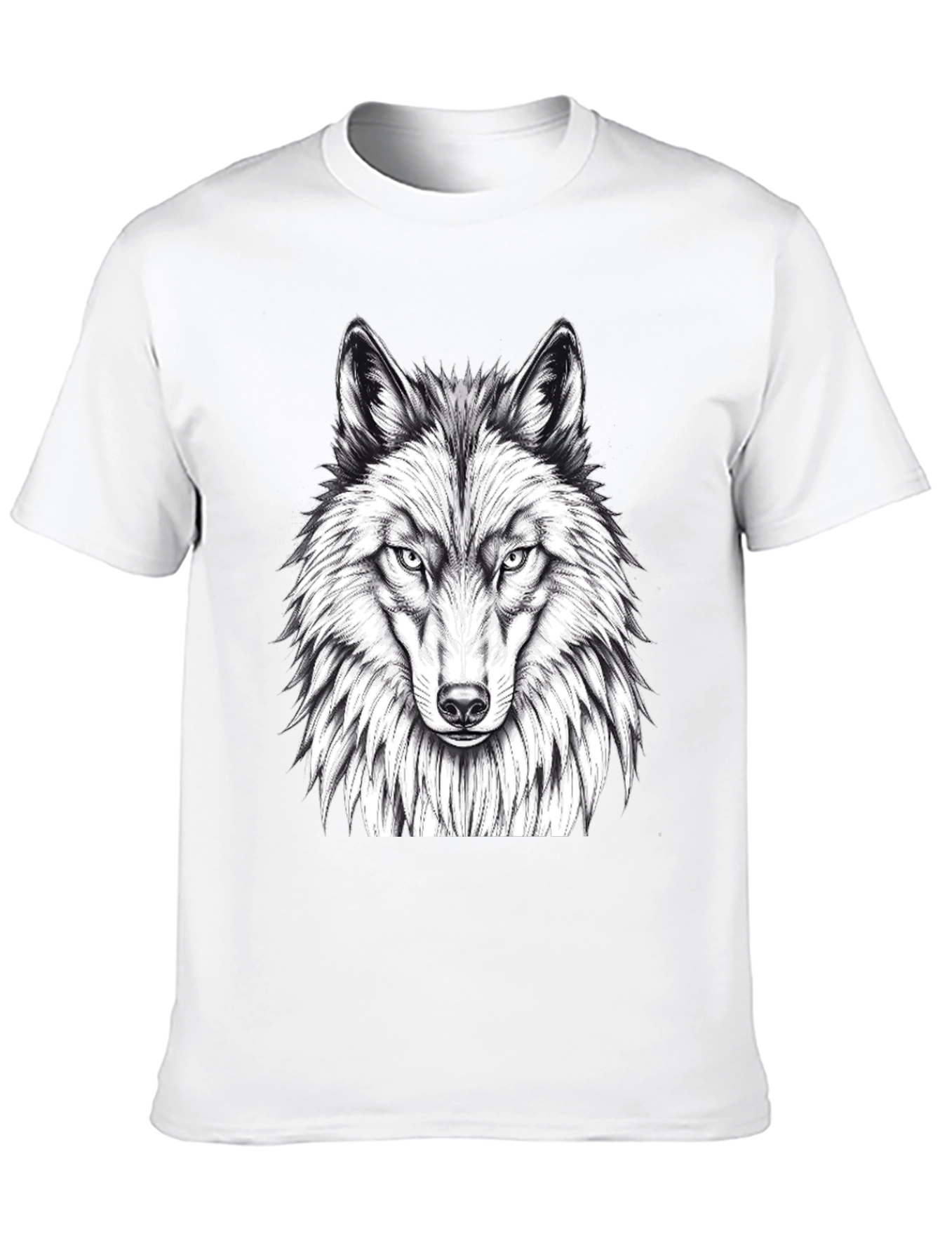 Wolf Graphic Tee - Black Crew Neck T-Shirt