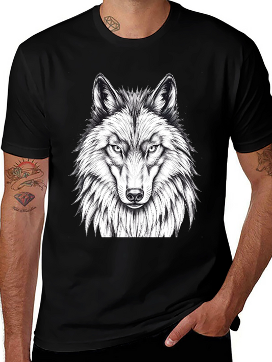 Wolf Graphic Tee - Black Crew Neck T-Shirt