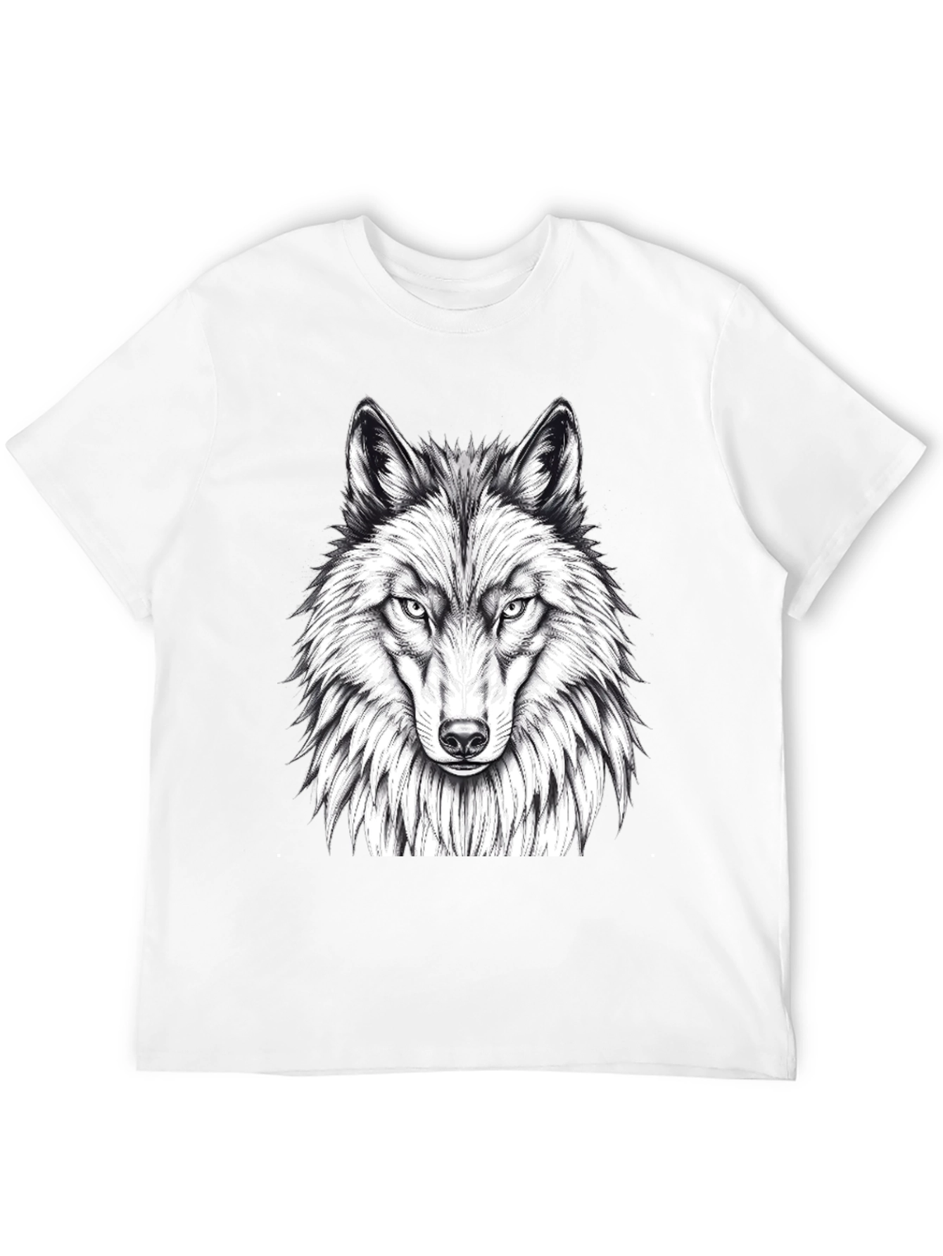 Wolf Graphic Tee - Black Crew Neck T-Shirt
