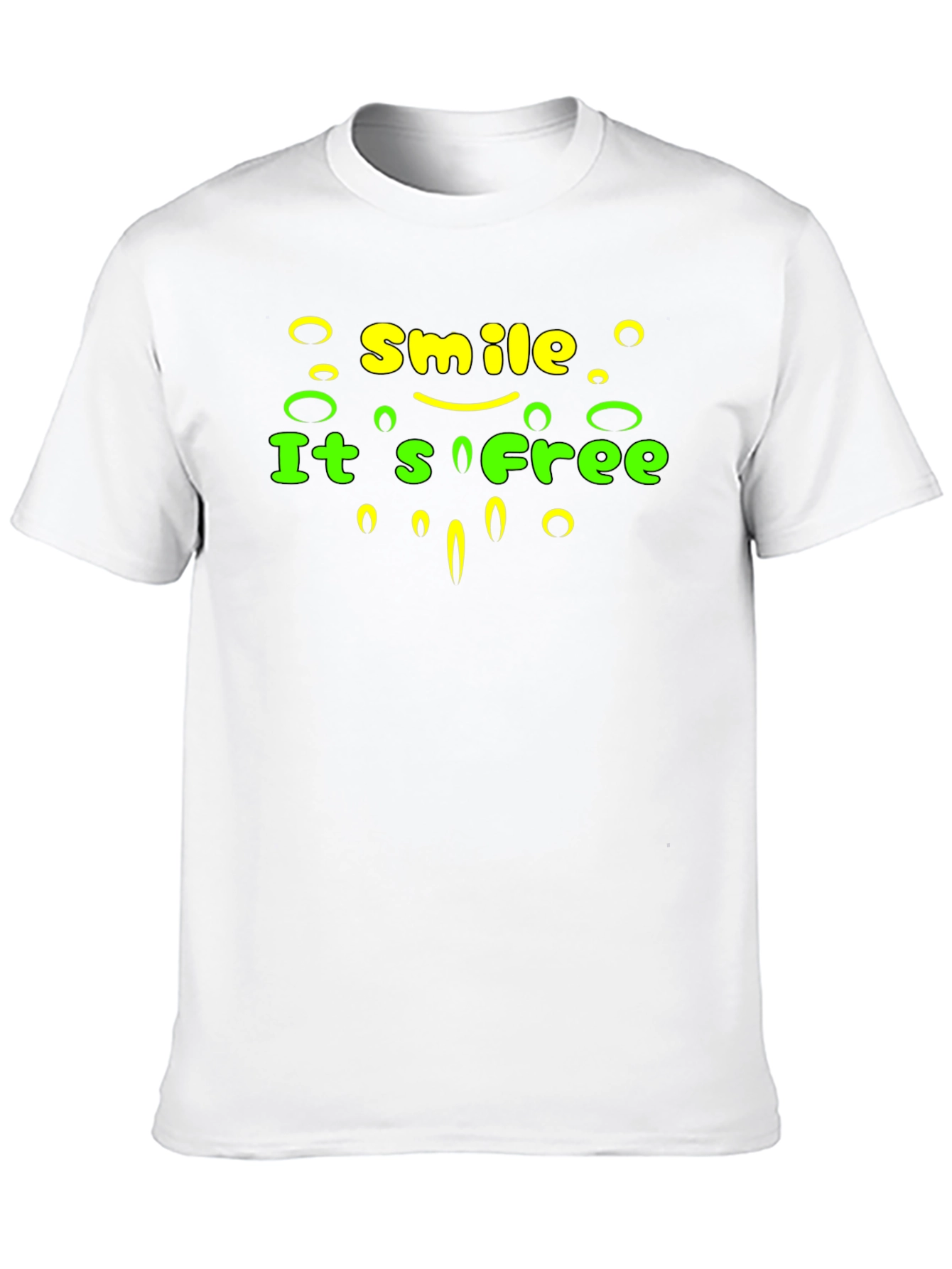 Smile Its Free Graphic Tee - Black Cotton T-Shirt