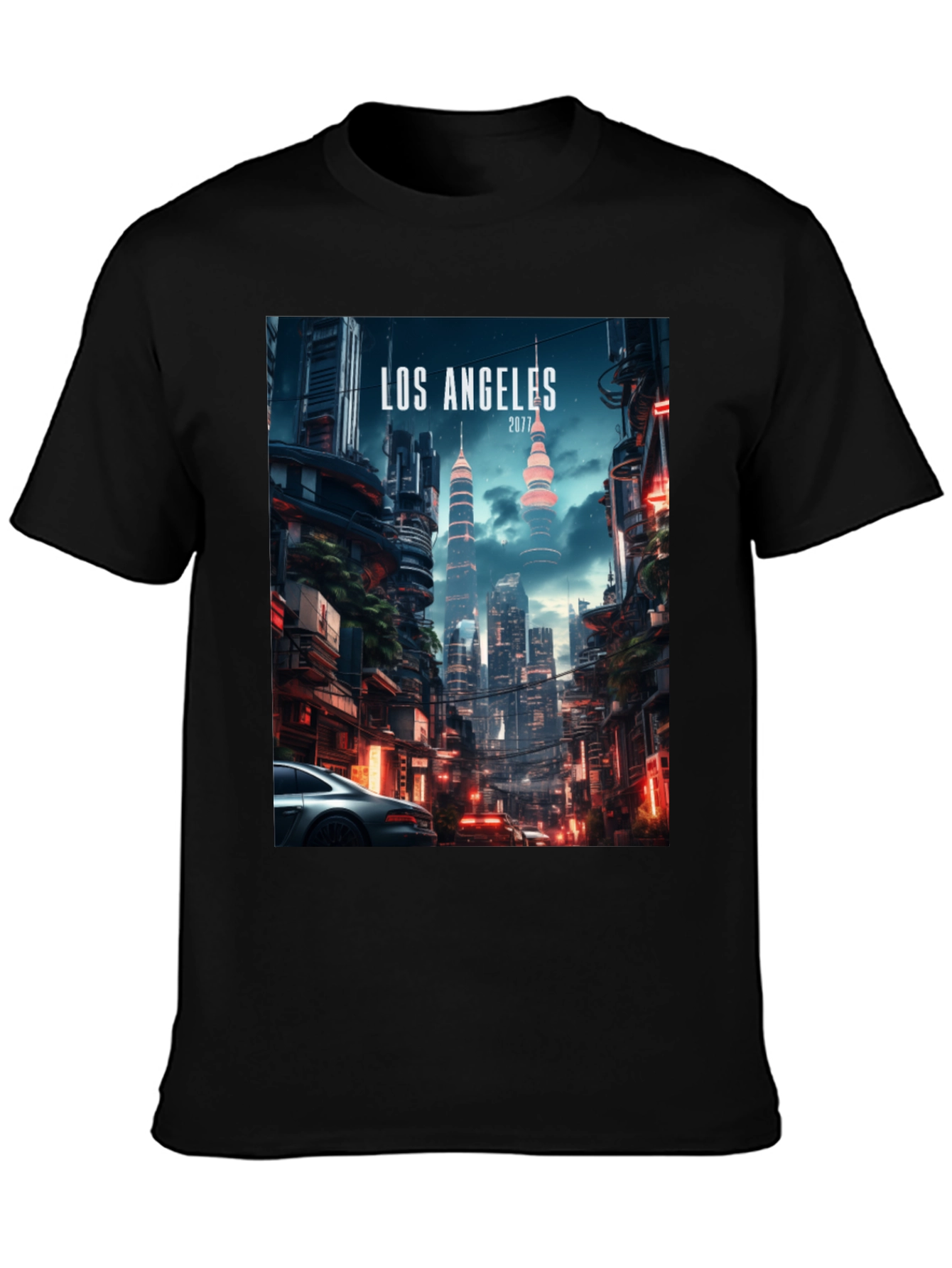 Cyberpunk Los Angeles 2077 Graphic Tee
