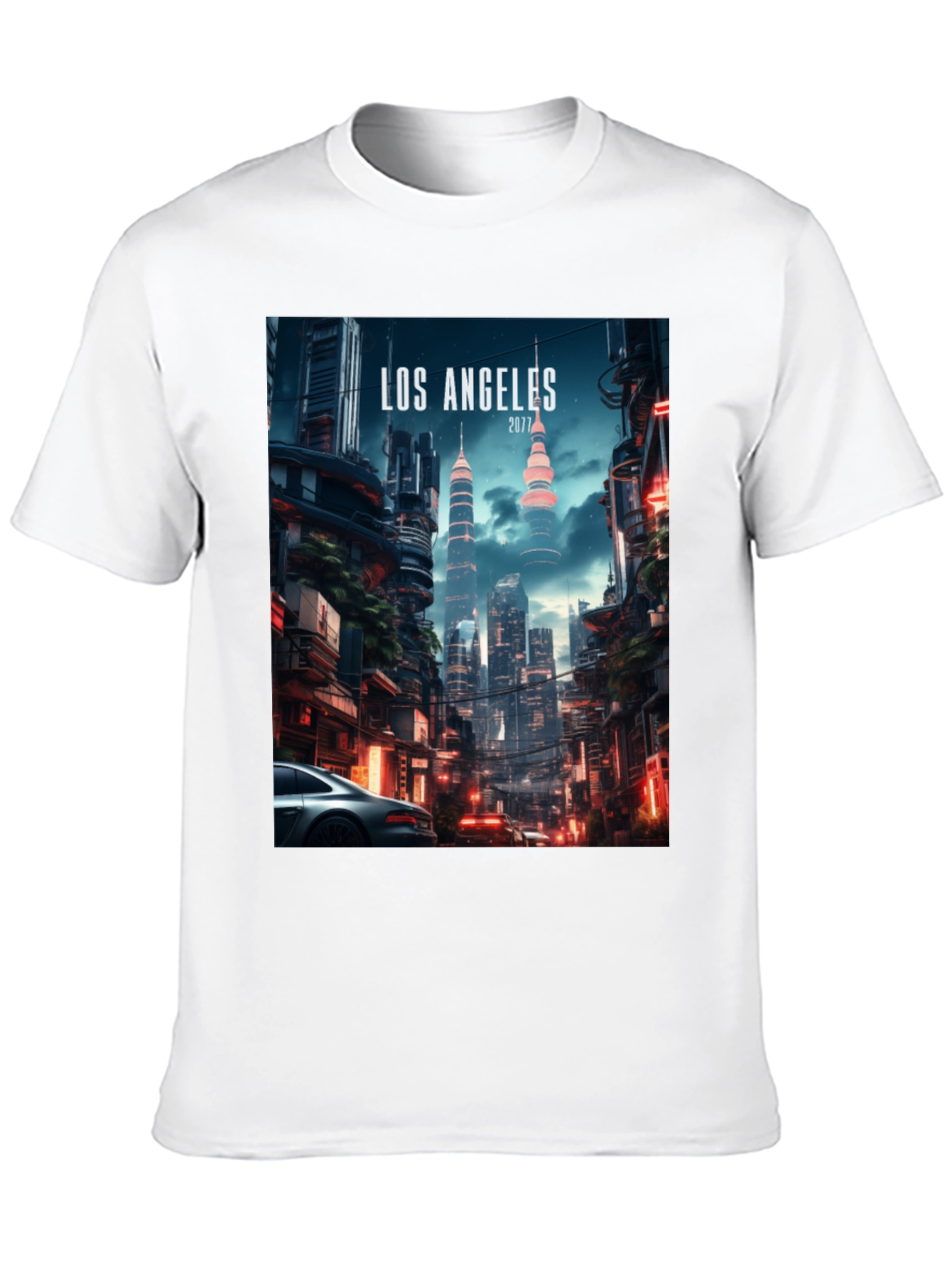 Cyberpunk Los Angeles 2077 Graphic Tee