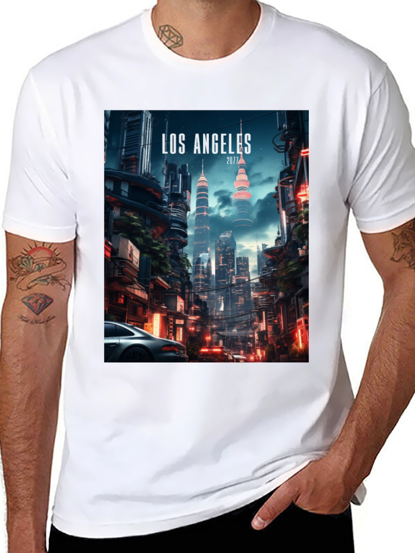 Cyberpunk Los Angeles 2077 Graphic Tee