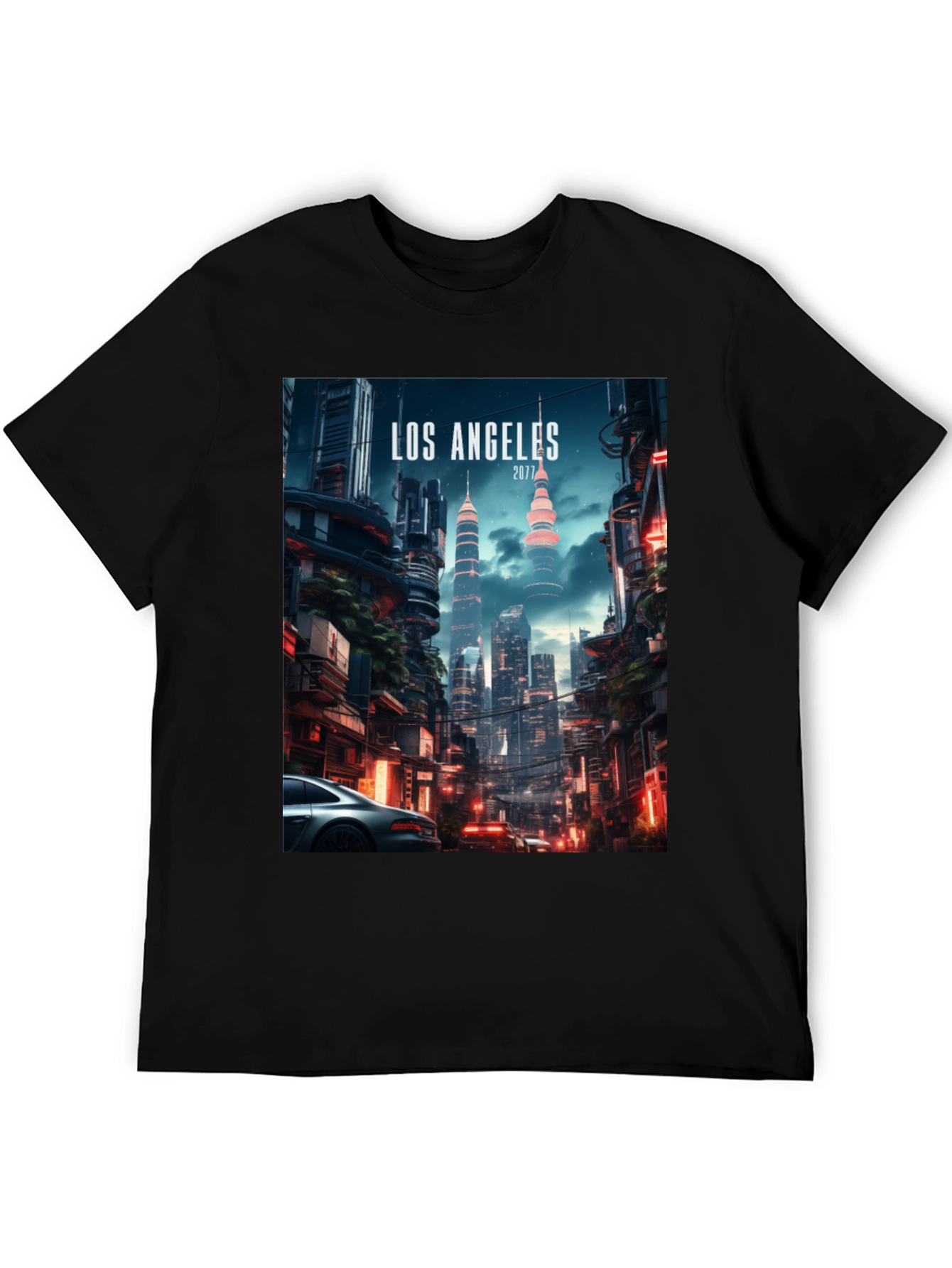 Cyberpunk Los Angeles 2077 Graphic Tee