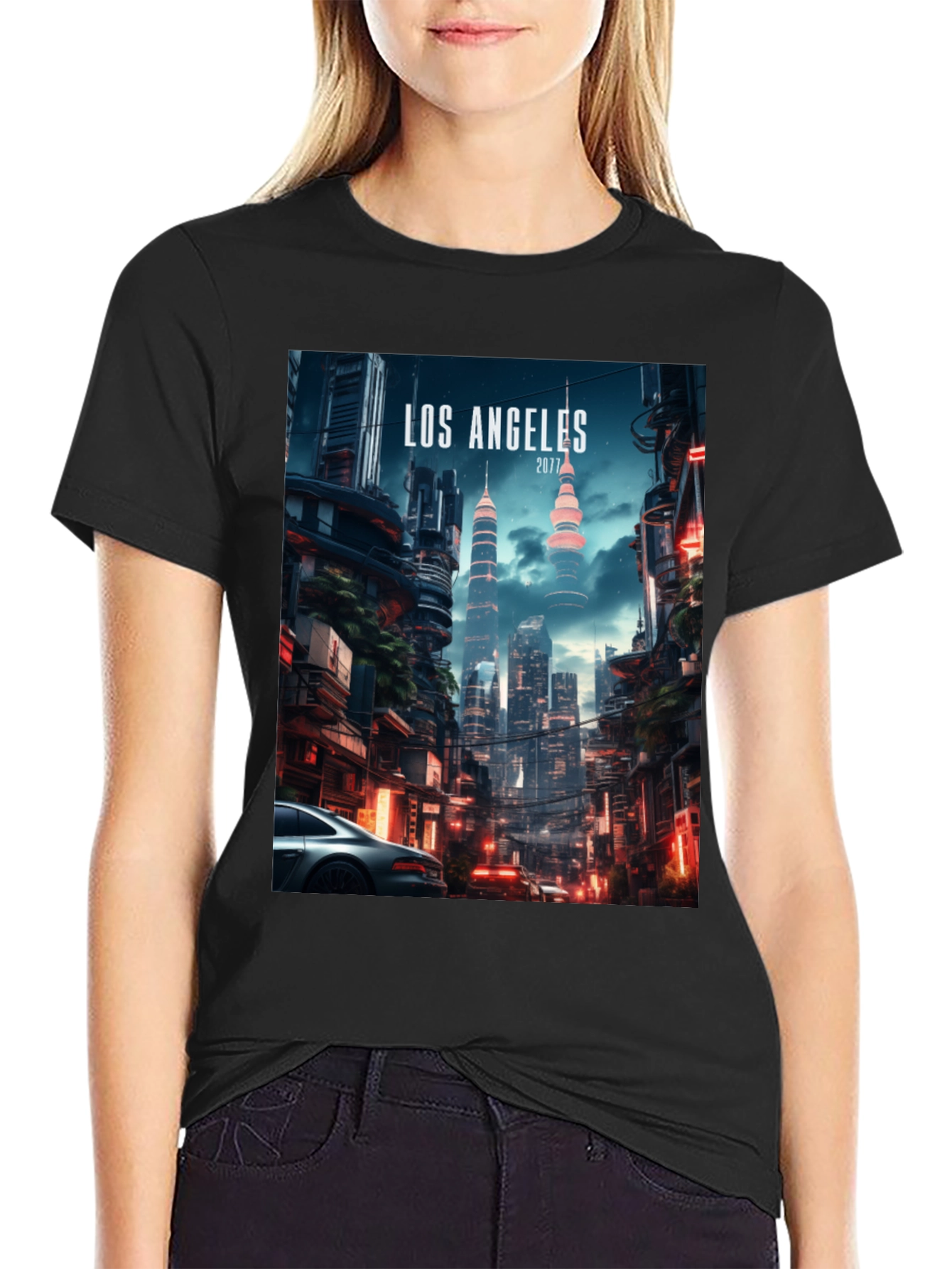 Cyberpunk Los Angeles 2077 Graphic Tee