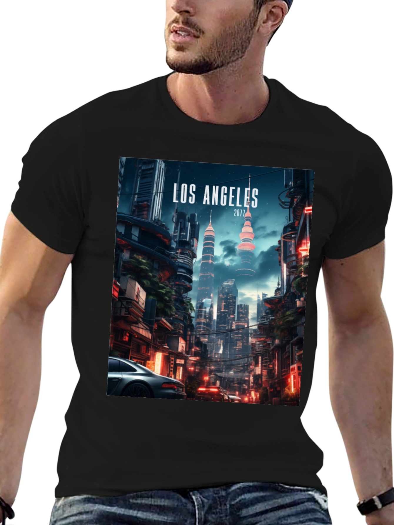 Cyberpunk Los Angeles 2077 Graphic Tee