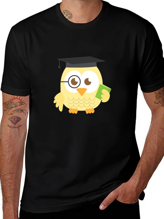 Funny Owl Grad Black T-Shirt