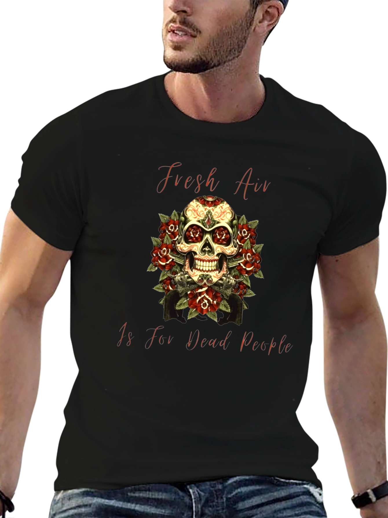 Fresh Air Dead People Skull Graphic T-Shirt