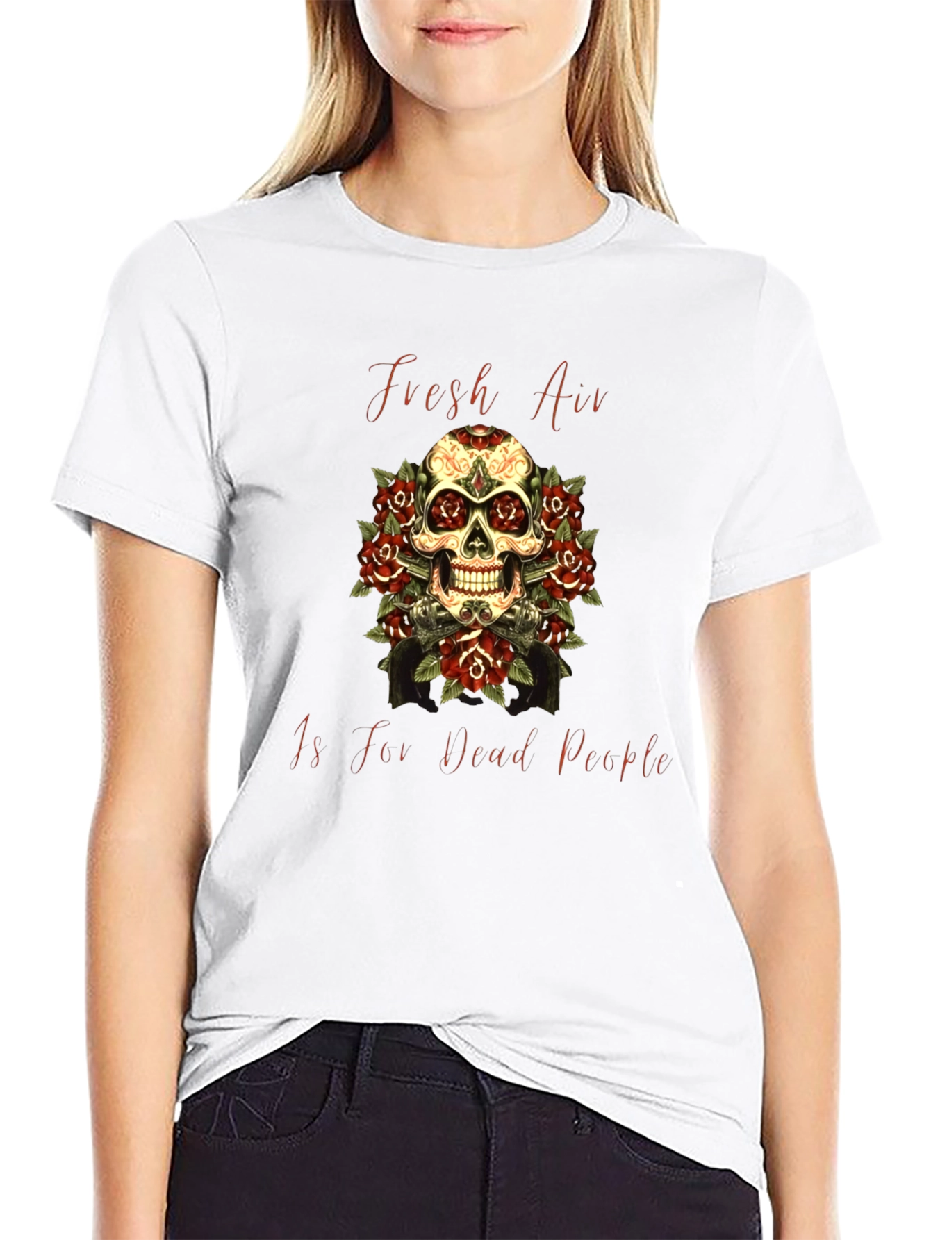 Fresh Air Dead People Skull Graphic T-Shirt