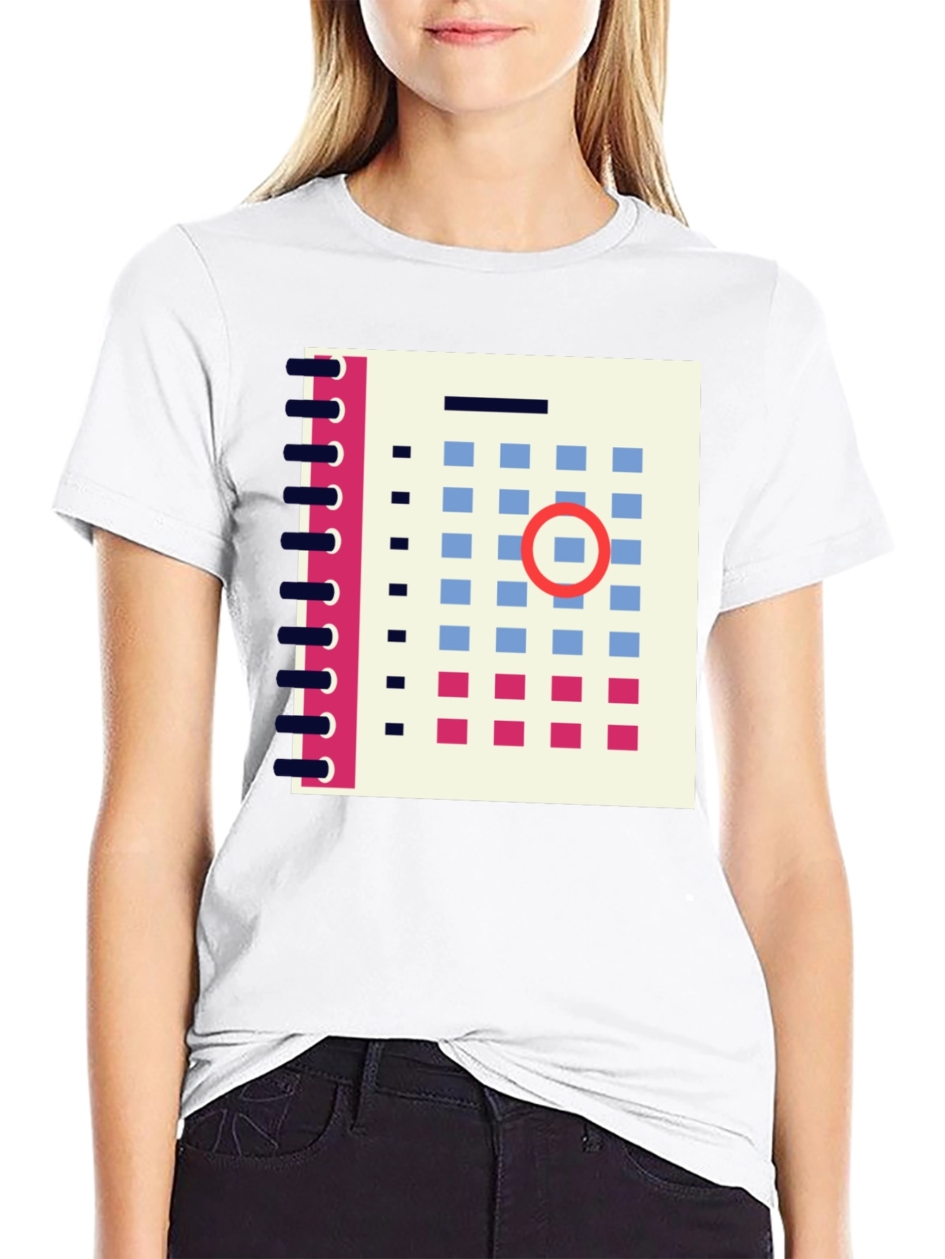 Abstract Calendar Graphic Tee - Stylish Mens Black T-Shirt