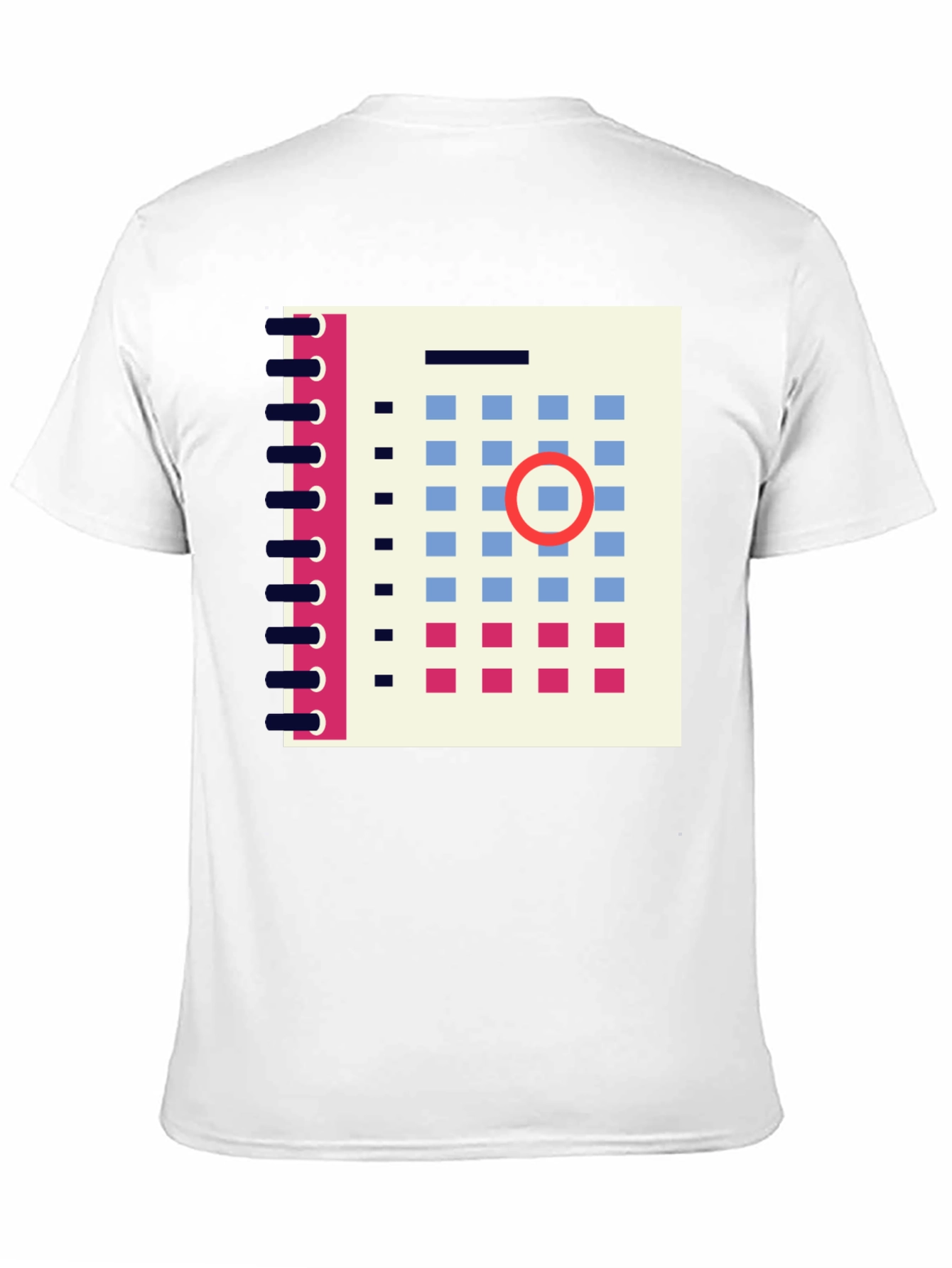 Abstract Calendar Graphic Tee - Stylish Mens Black T-Shirt