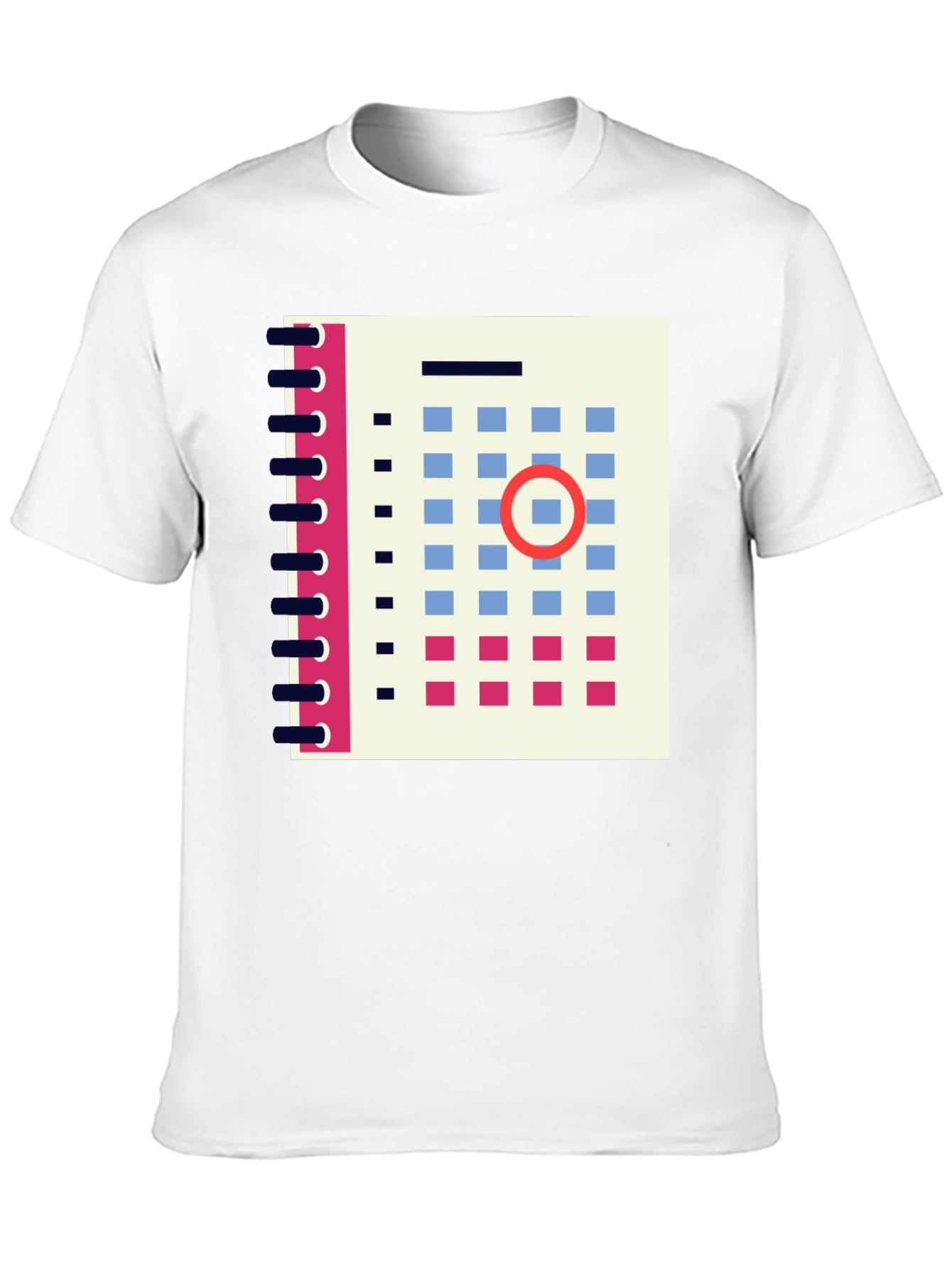 Abstract Calendar Graphic Tee - Stylish Mens Black T-Shirt