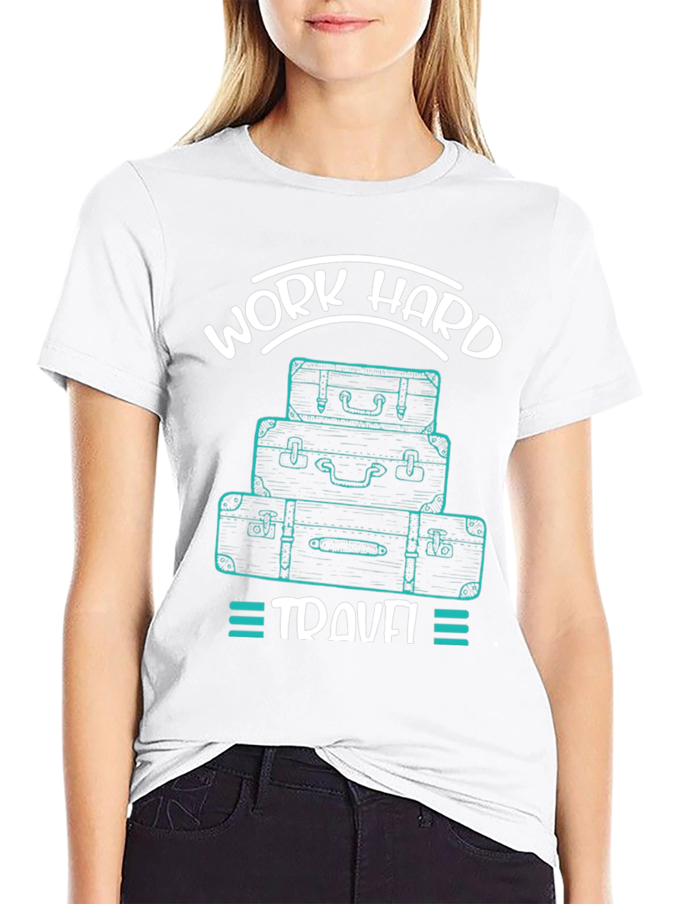 Work Hard Travel Mens Black Graphic Tee