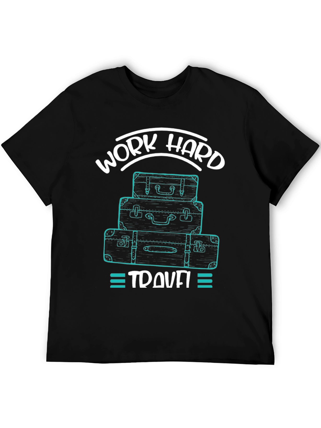 Work Hard Travel Mens Black Graphic Tee
