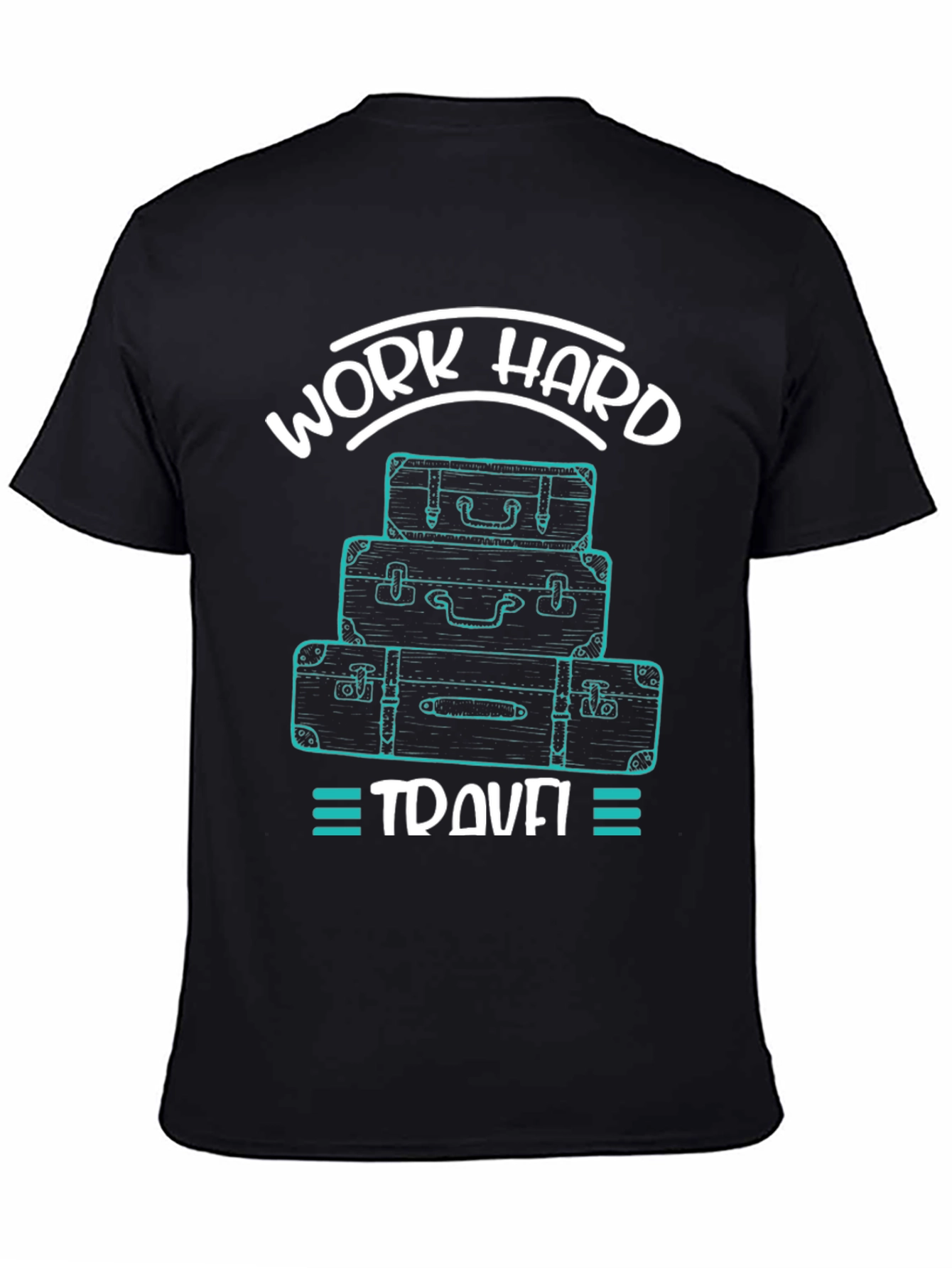 Work Hard Travel Mens Black Graphic Tee