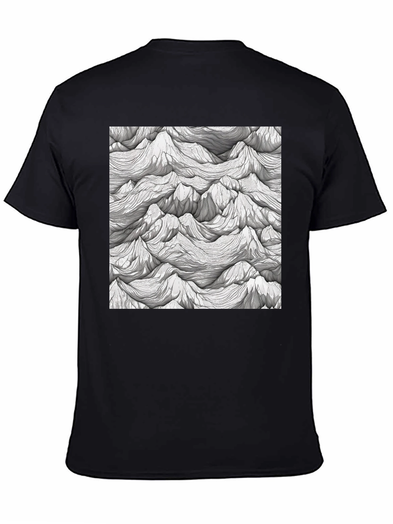 Abstract Peaks Graphic Tee - Black