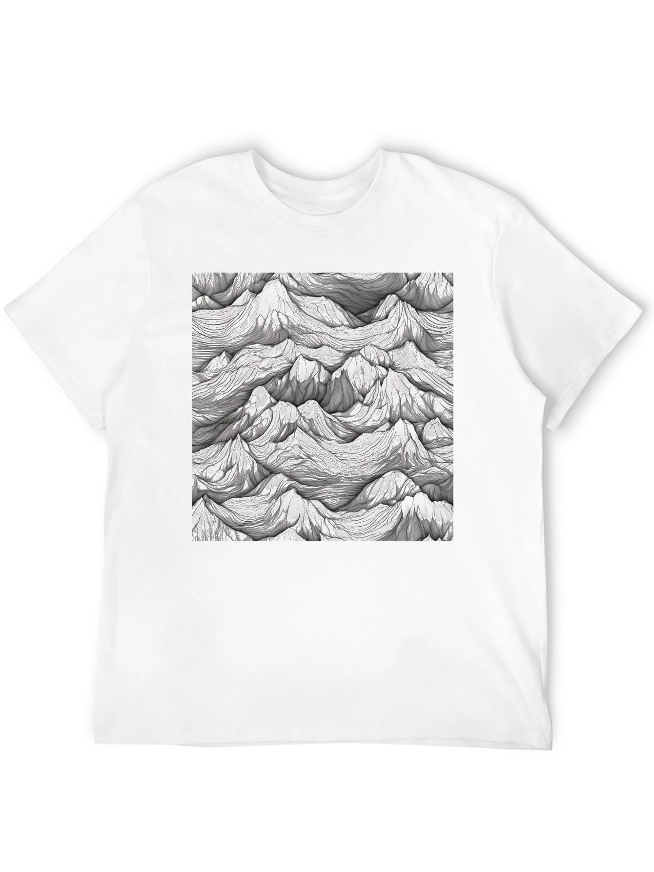 Abstract Peaks Graphic Tee - Black