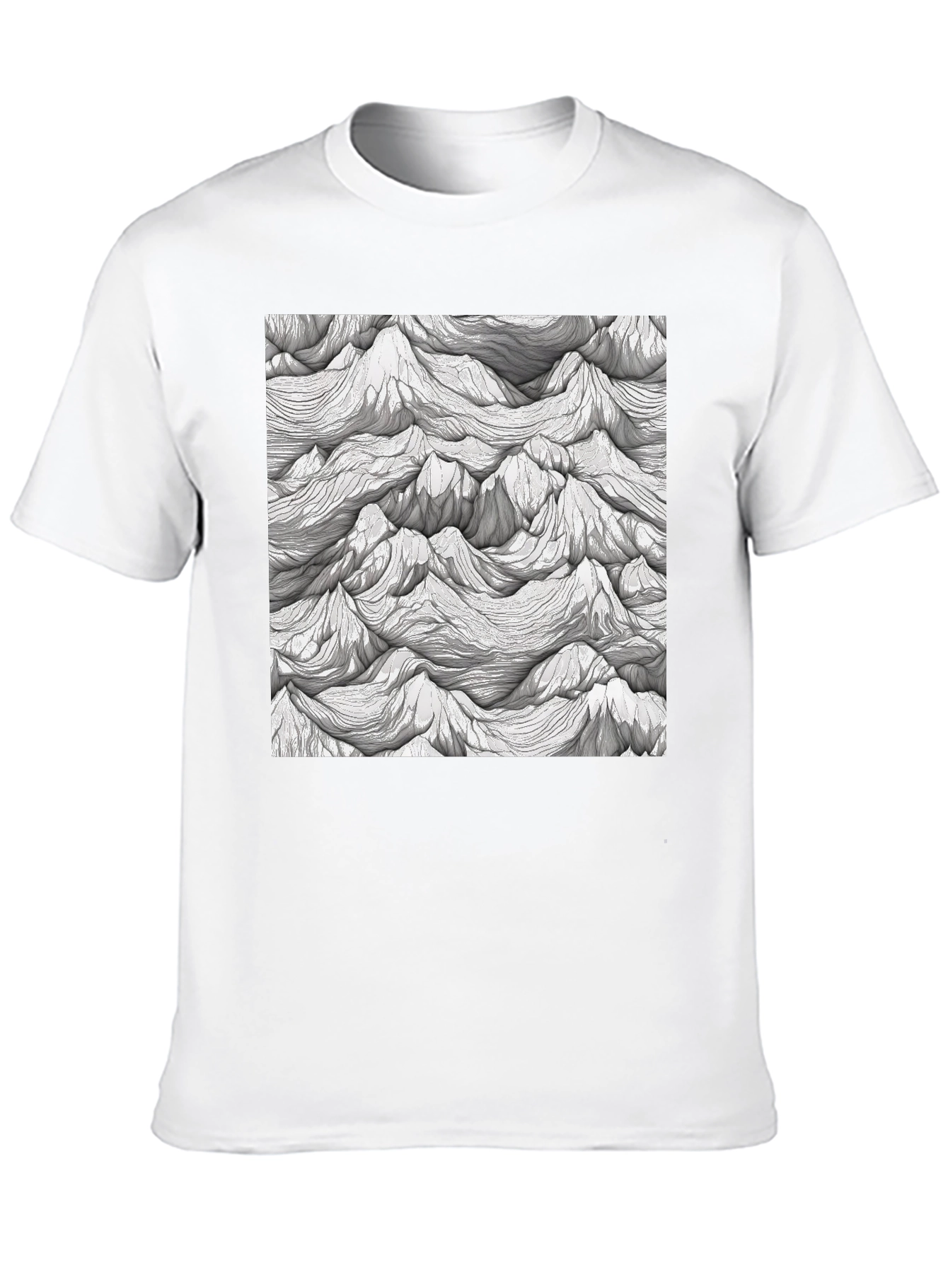 Abstract Peaks Graphic Tee - Black