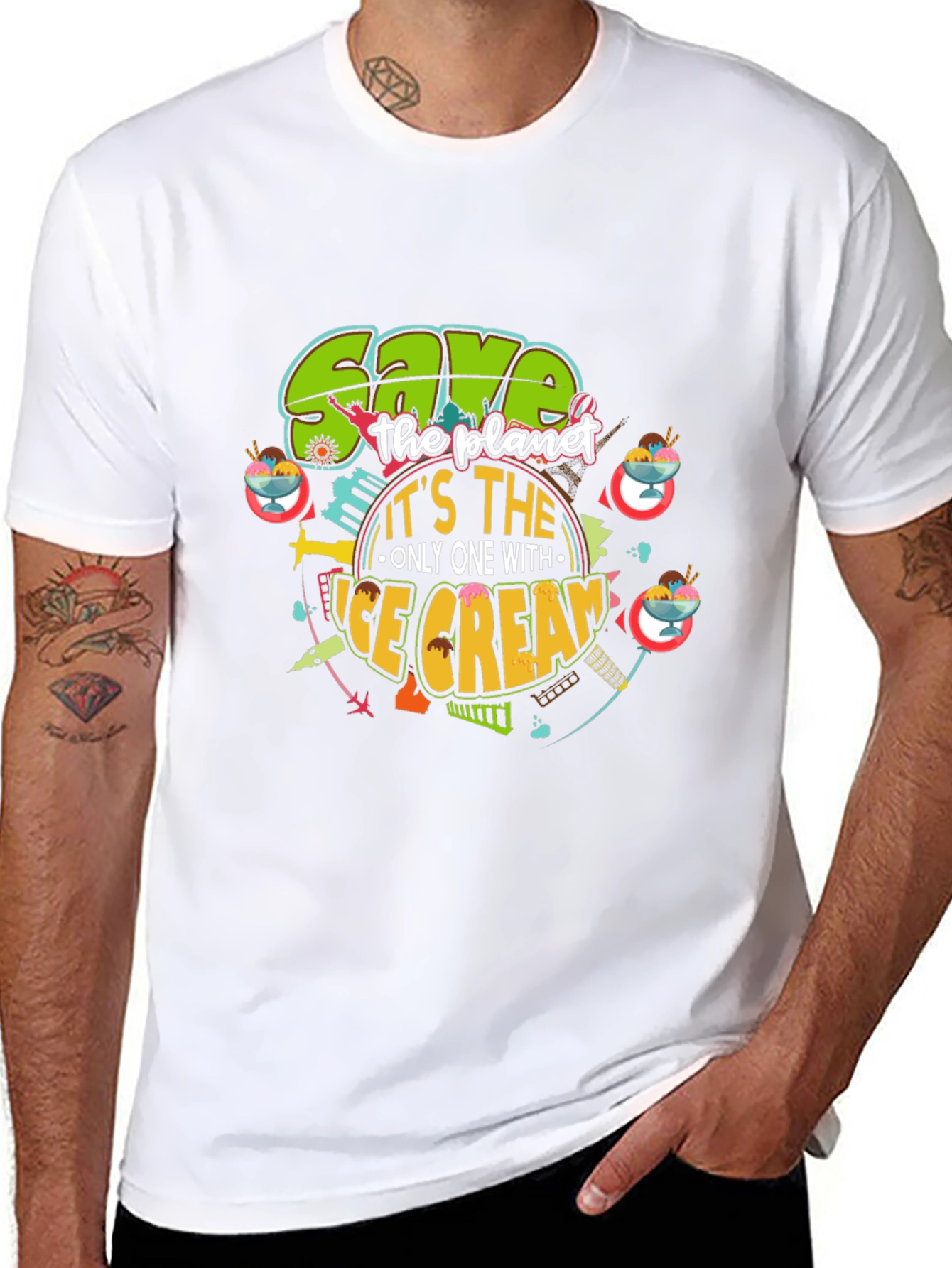 Save the Planet Ice Cream T-Shirt - Graphic Tee