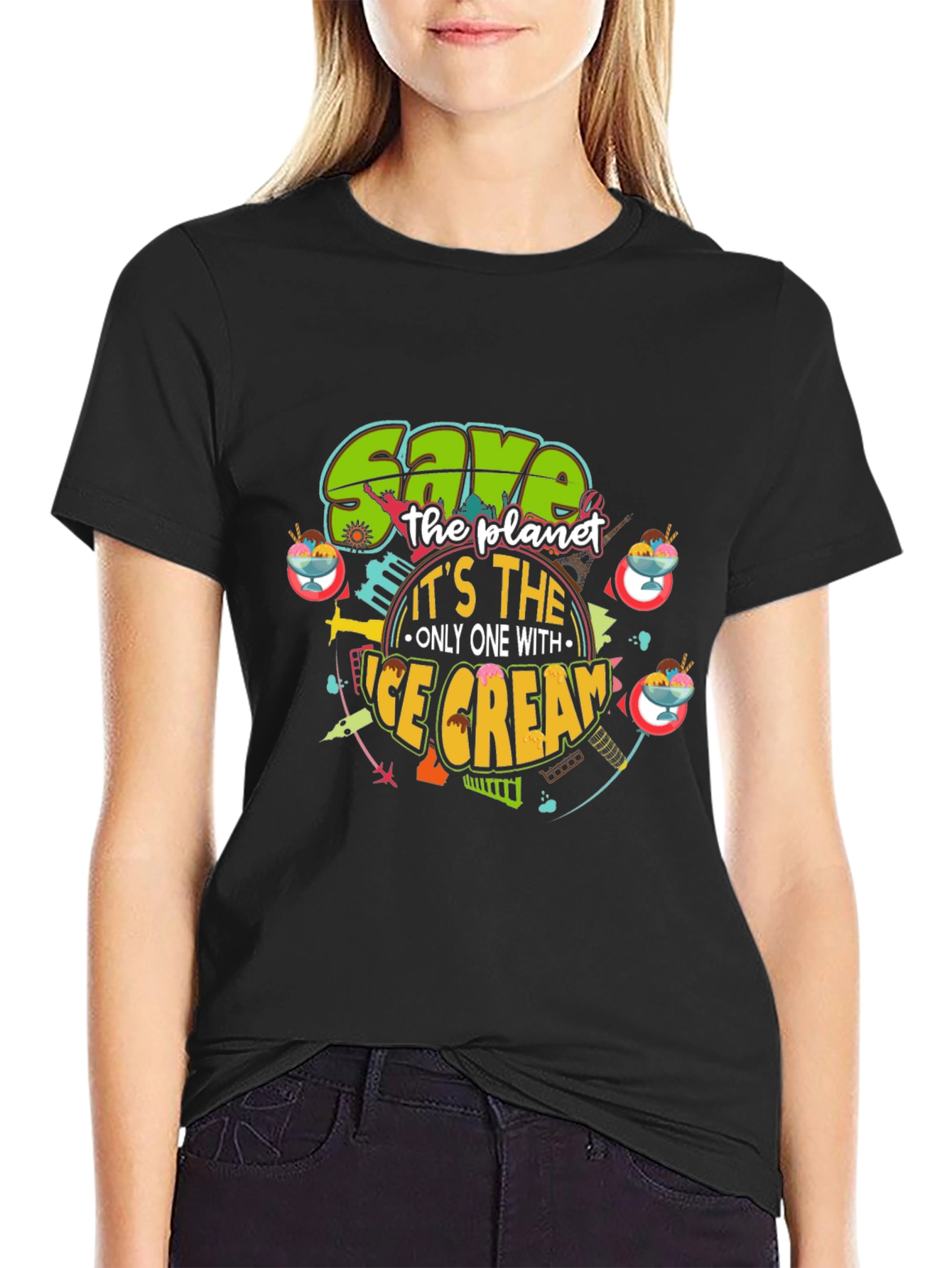 Save the Planet Ice Cream T-Shirt - Graphic Tee