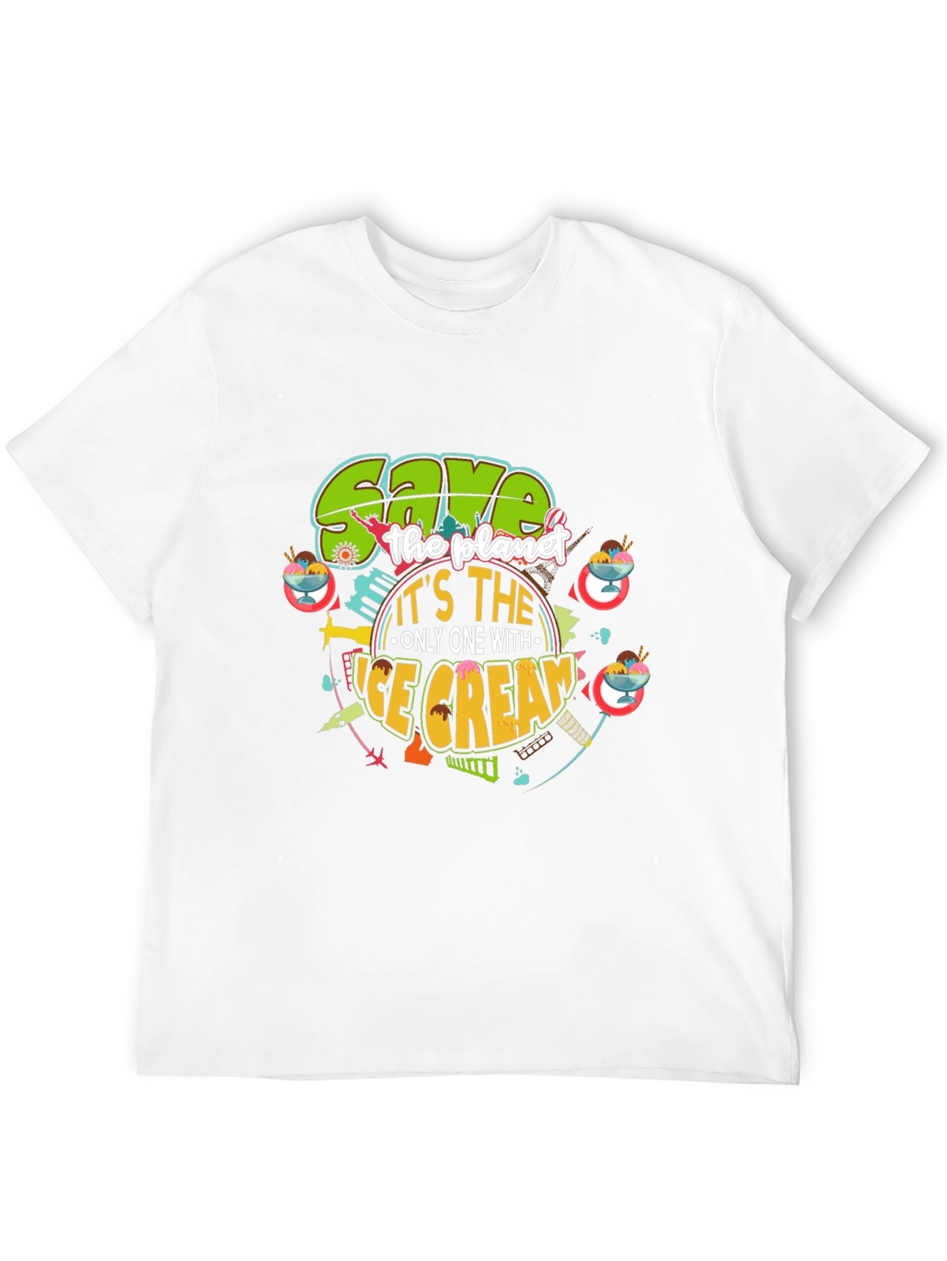 Save the Planet Ice Cream T-Shirt - Graphic Tee