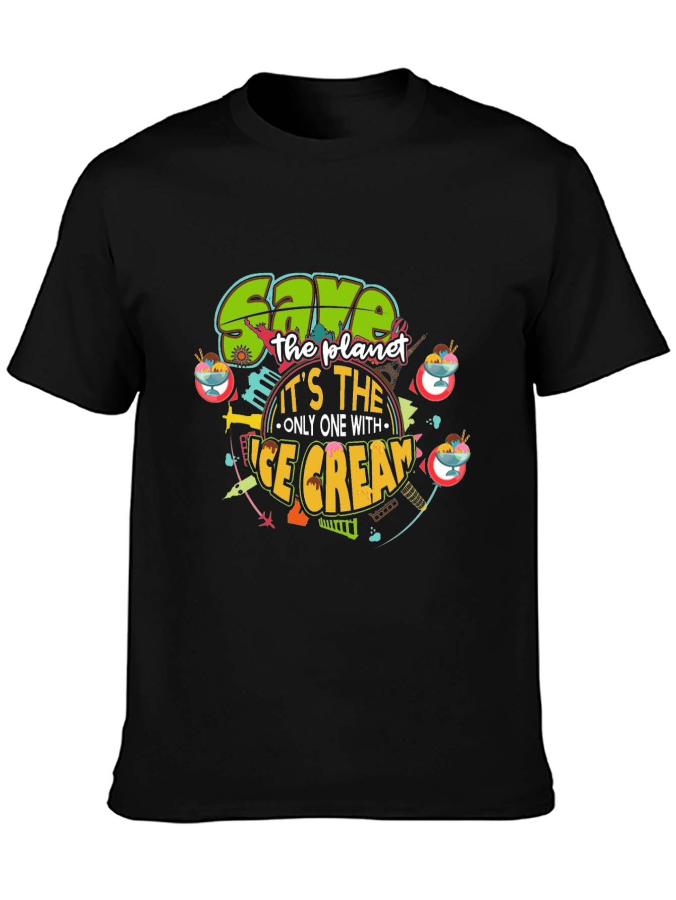 Save the Planet Ice Cream T-Shirt - Graphic Tee