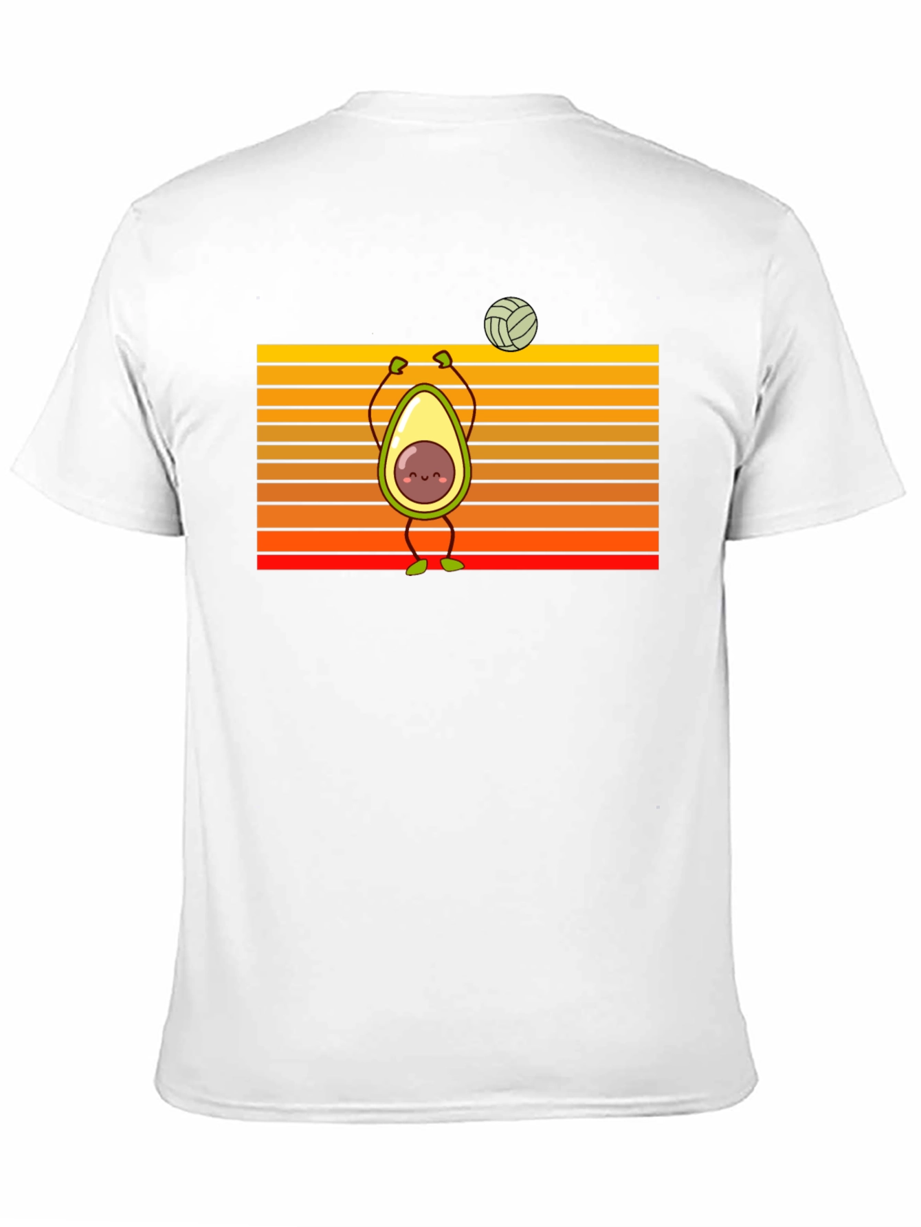 Avocado Volleyball Retro Graphic T-Shirt