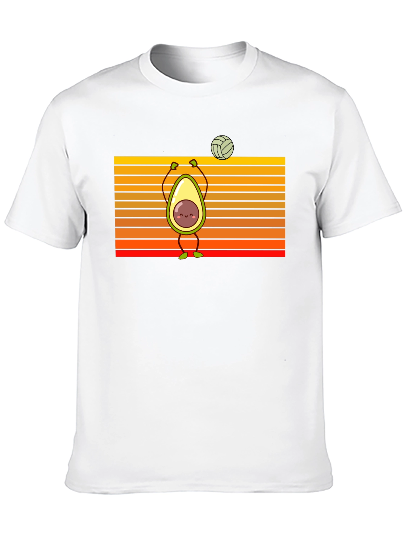 Avocado Volleyball Retro Graphic T-Shirt