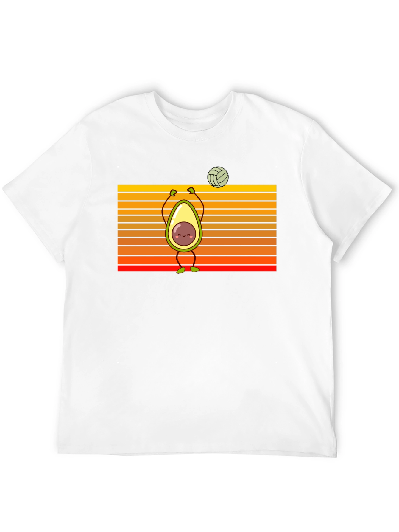 Avocado Volleyball Retro Graphic T-Shirt